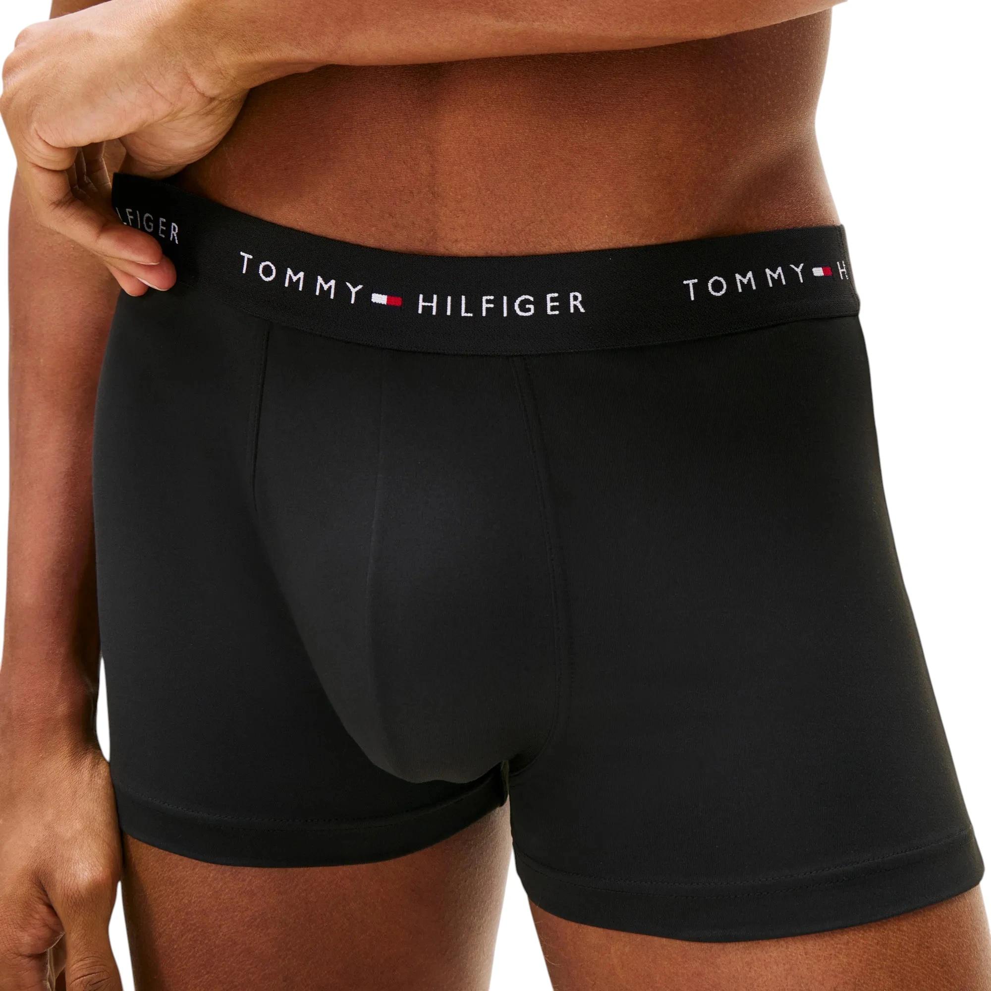 7 Tommy Hilfiger 3 Pack Mens Microfibre Essential Trunks Underwear BLACK, 7 of 8
