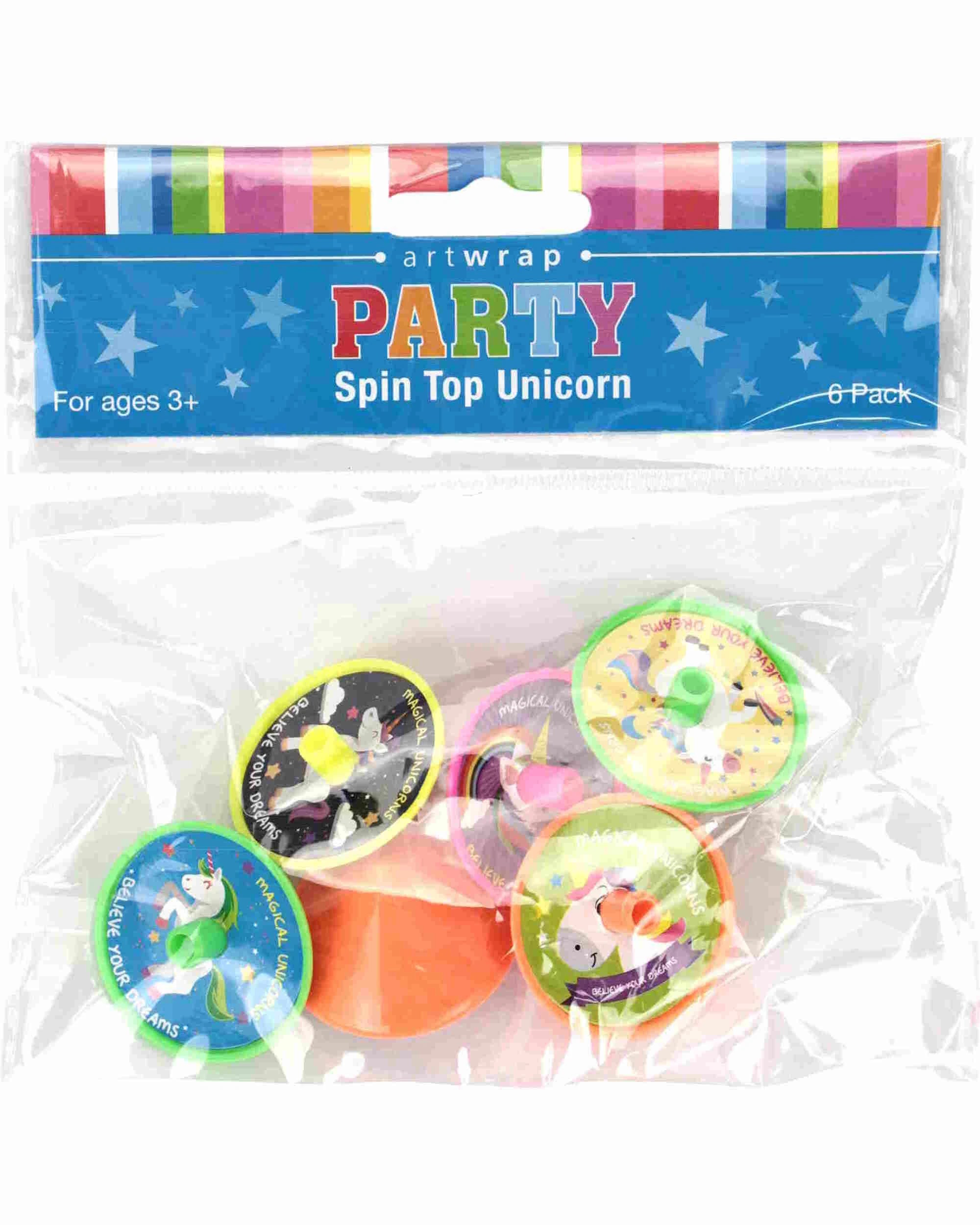2 Artwrap Coloured Unicorn Spin Tops Pack of 6, 2 of 3