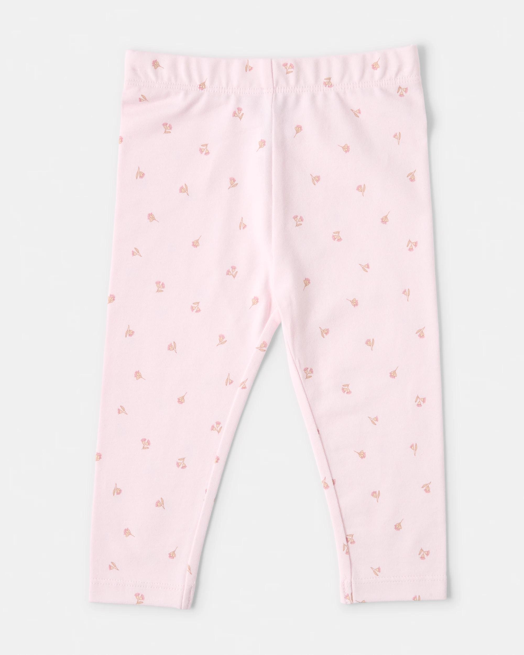 3 3 Pack Cotton Leggings Pink Flrl, 3 of 8