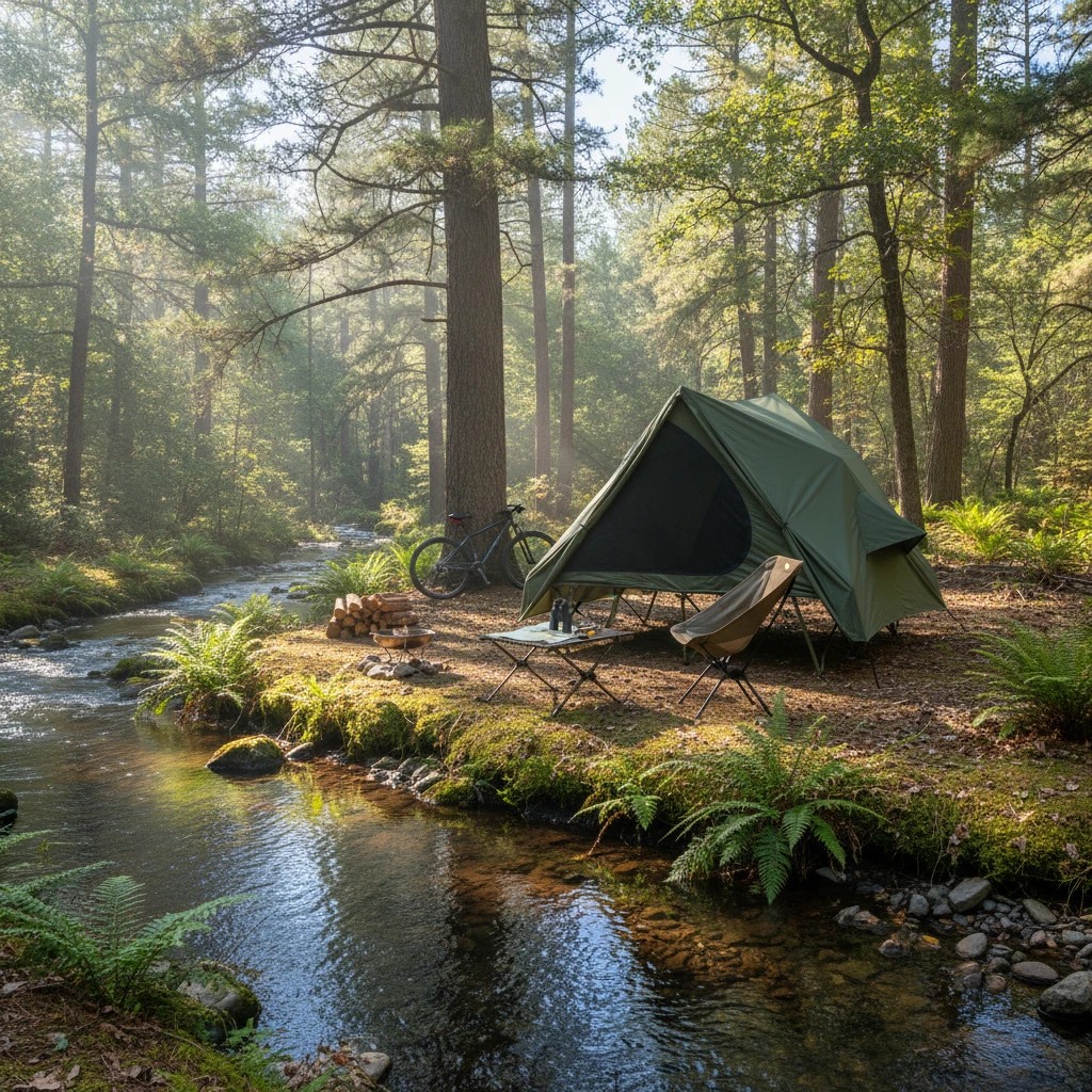 2 Costway 2-Person Triangle Camping Bed Stretcher Portable Hiking Tent Outdoor Picnic Fishing, 2 of 3