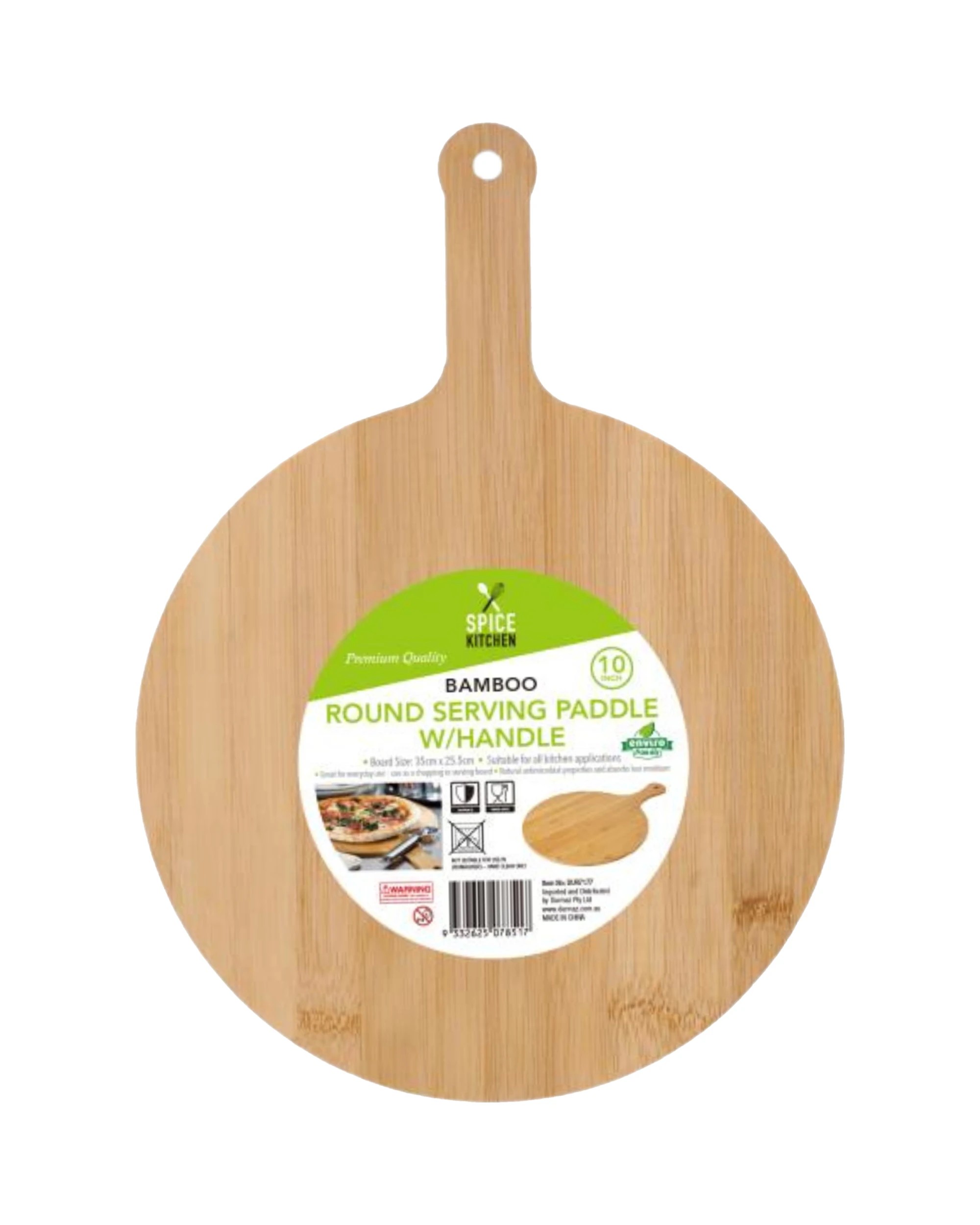 3 Spice Kitchen Round Bamboo Grazing Board 25cm - light Brown, 3 of 3