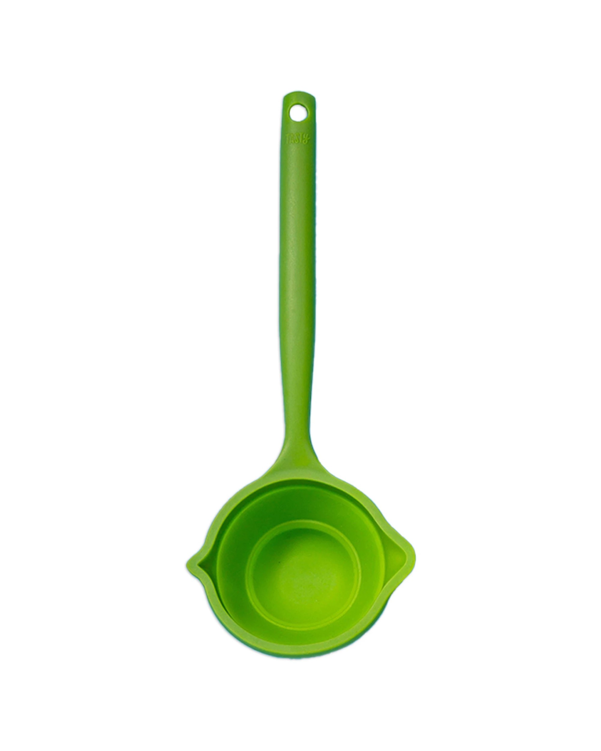 2 Tasty 2PK Silicone Foldable Soup Ladle Spoon - Green, 2 of 5