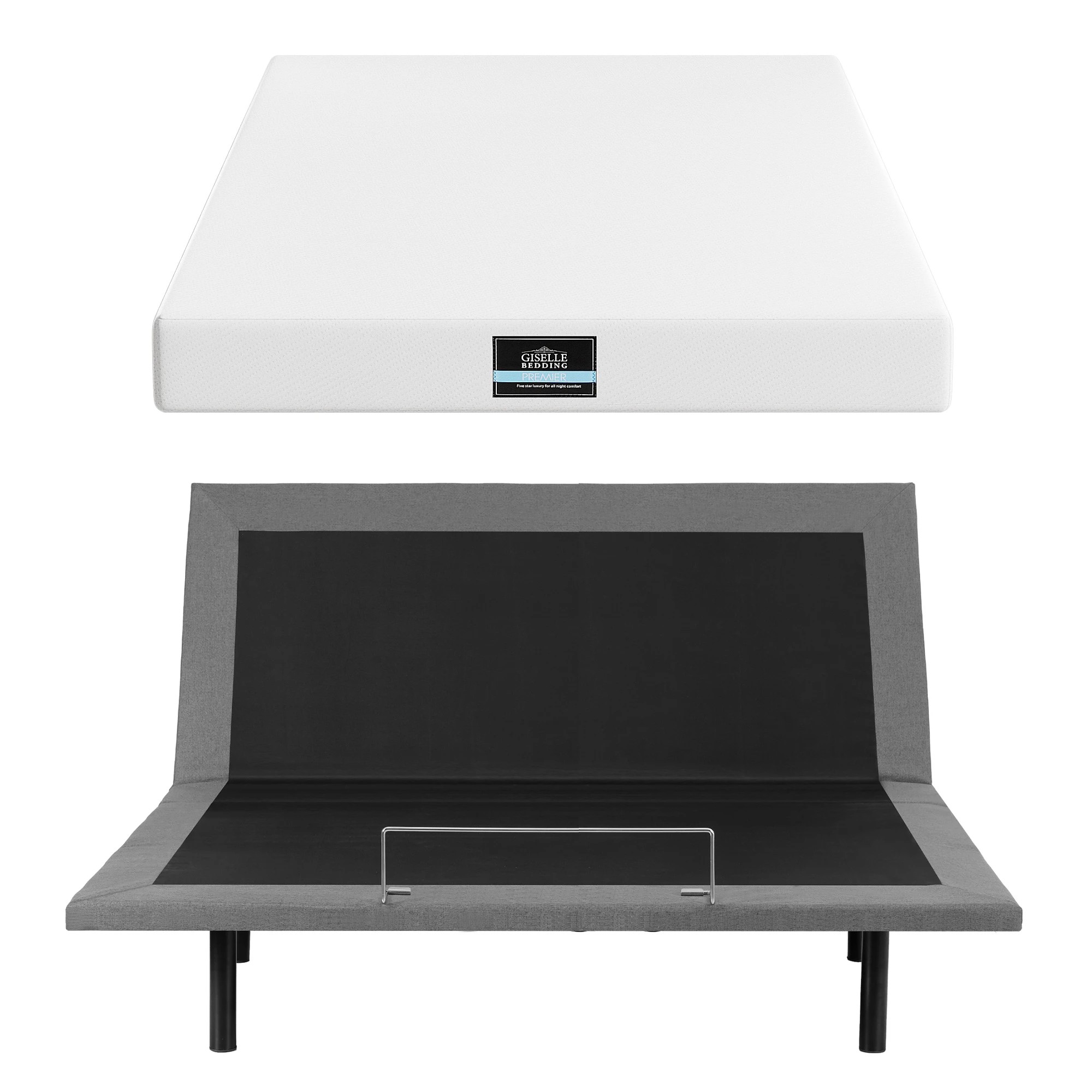 3 Artiss King Size Adjustable Bed Frame with Giselle Cooling Gel-Infused Mattress - Multi, 3 of 9