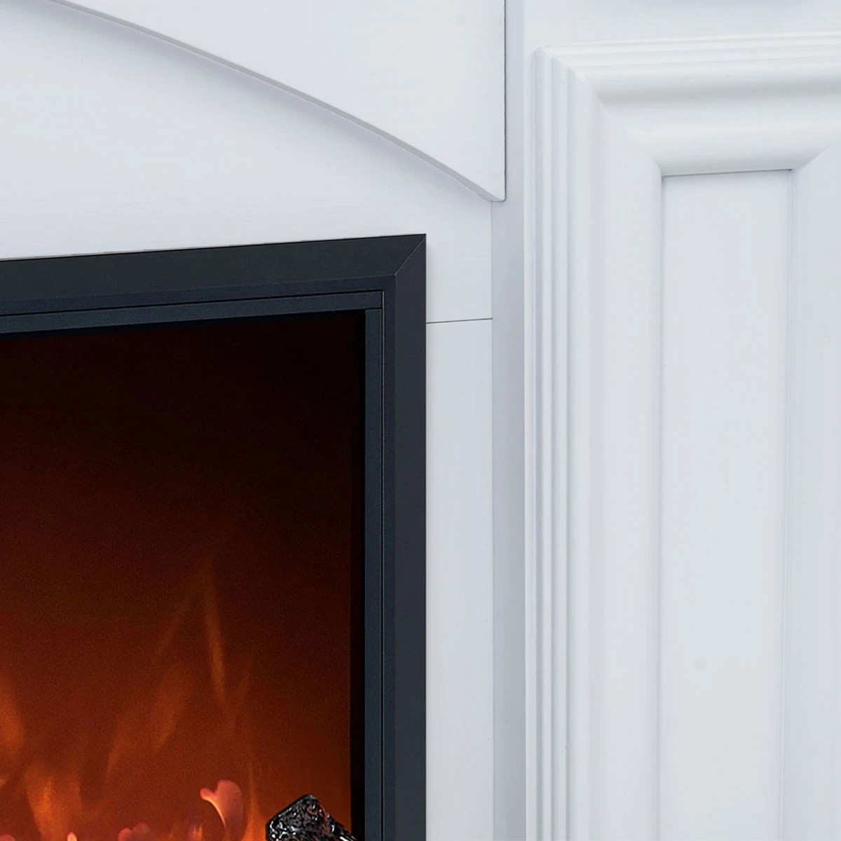 2 Moda Living Cove Electric Fireplace Heater White Mantel Suite with Orion Insert - White, 2 of 3