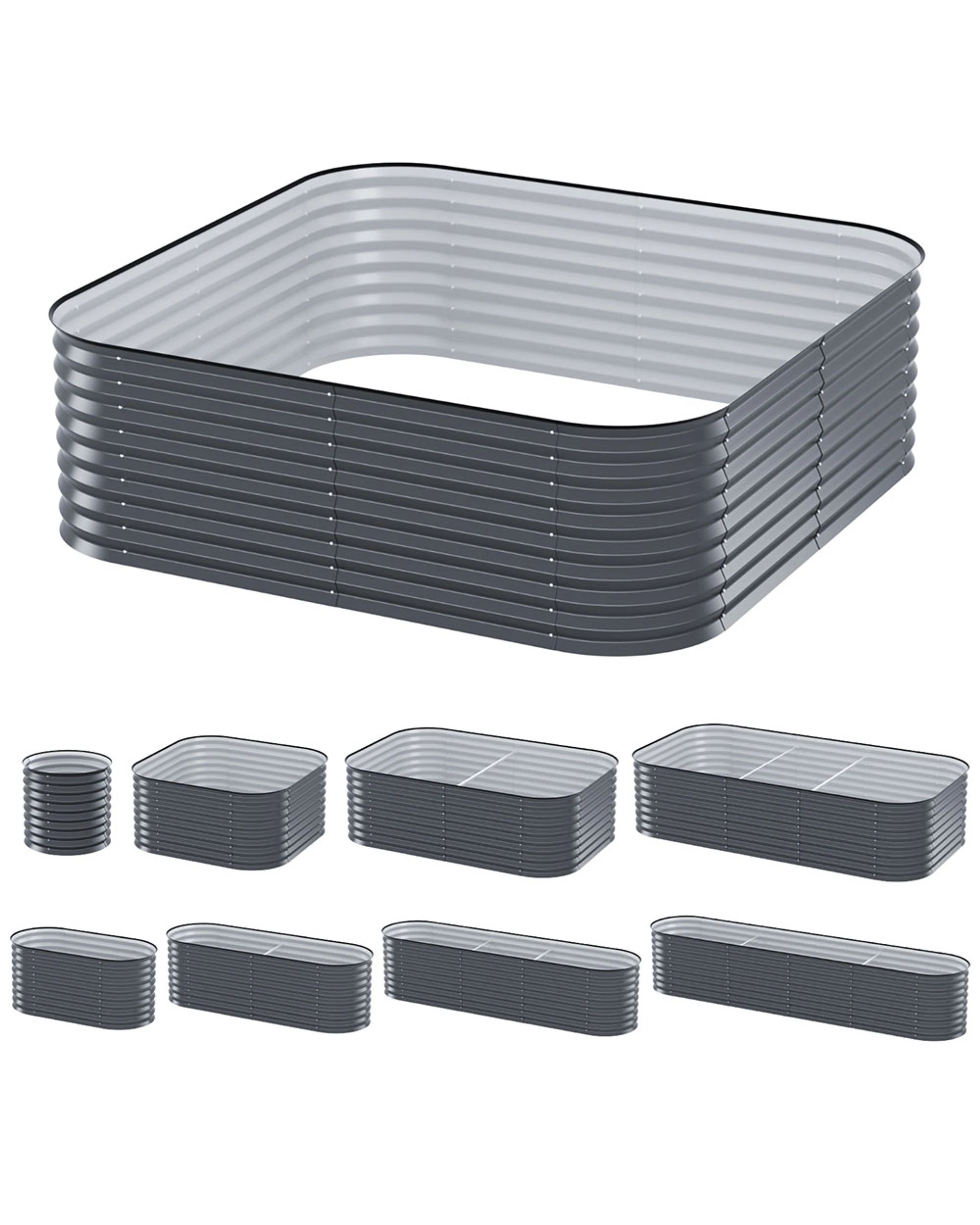 1 Green Fingers Garden Bed 9 In 1 Modular Planter Box 56CM height - Grey, 1 of 6
