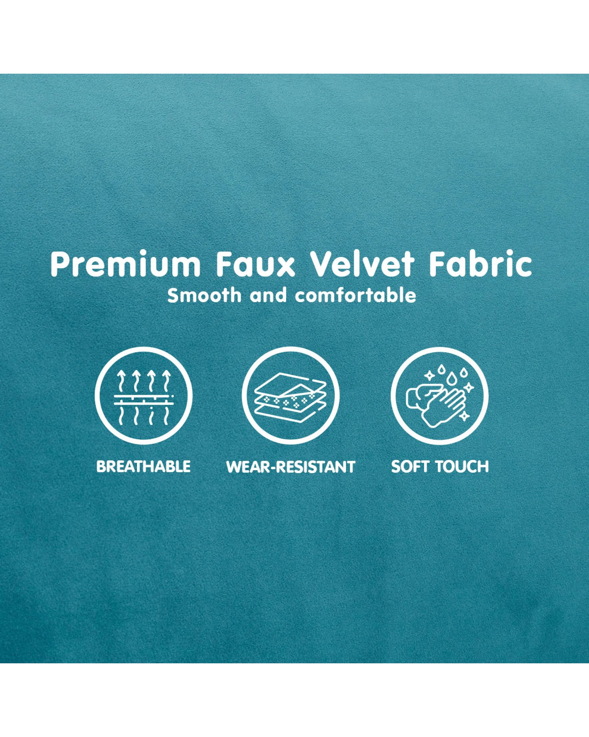 8 Sarantino Faux Velvet Sofa Bed Couch Furniture Lounge Suite Seat Blue, 8 of 10