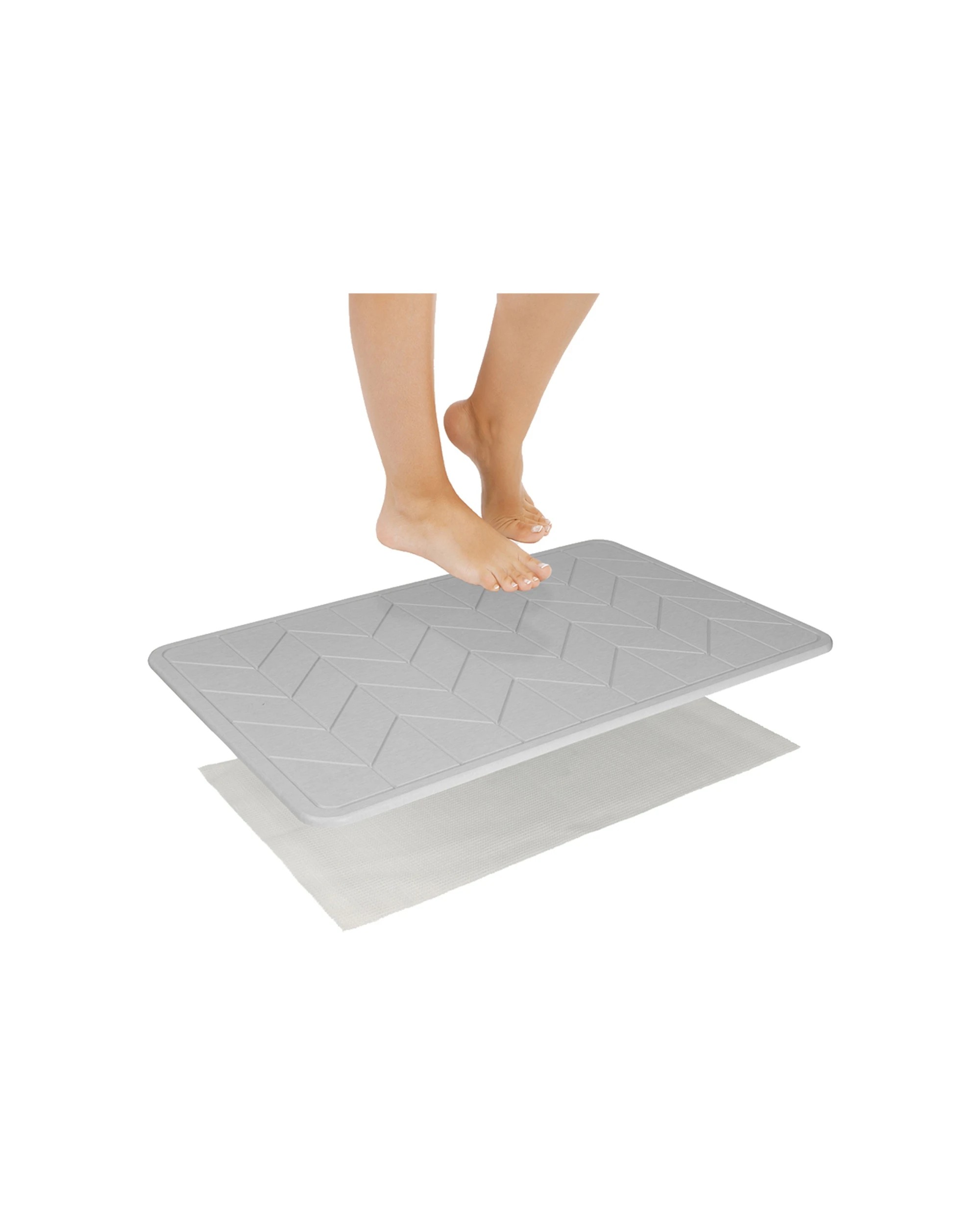 5 Algodon 60x39cm Dri Bath Stone Mat Light Water Absorbing Bath Mat
 - Grey, 5 of 5