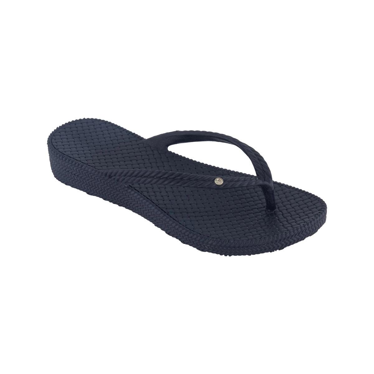 1 Braided Wedge Beach Thongs Navy, 1 of 3