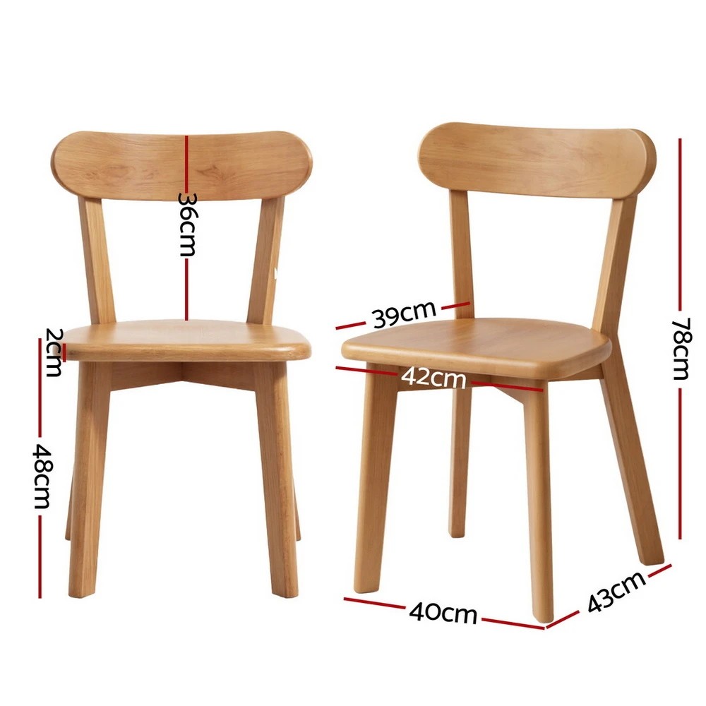 2 Artiss 2x Dining Chairs en Kitchen Accent Chair Cafe Lounge Rubber - Natural, 2 of 6