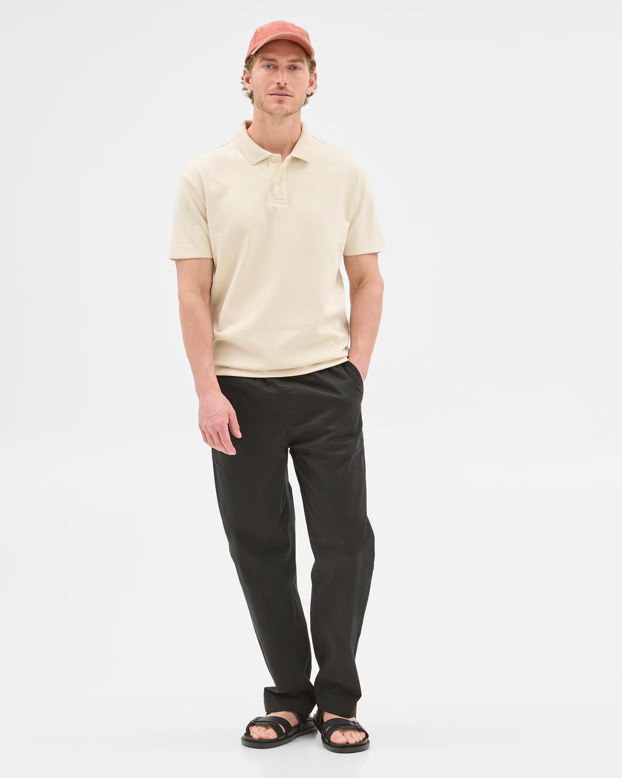 4 Target Australian Cotton Blend Textured Polo Shirt BIRCH, 4 of 6