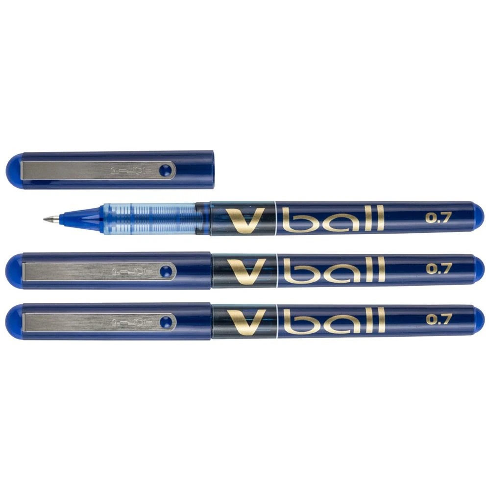 3 PILOT V Rollerball Pen 0.7mm Blue 3 Pack, 3 of 6