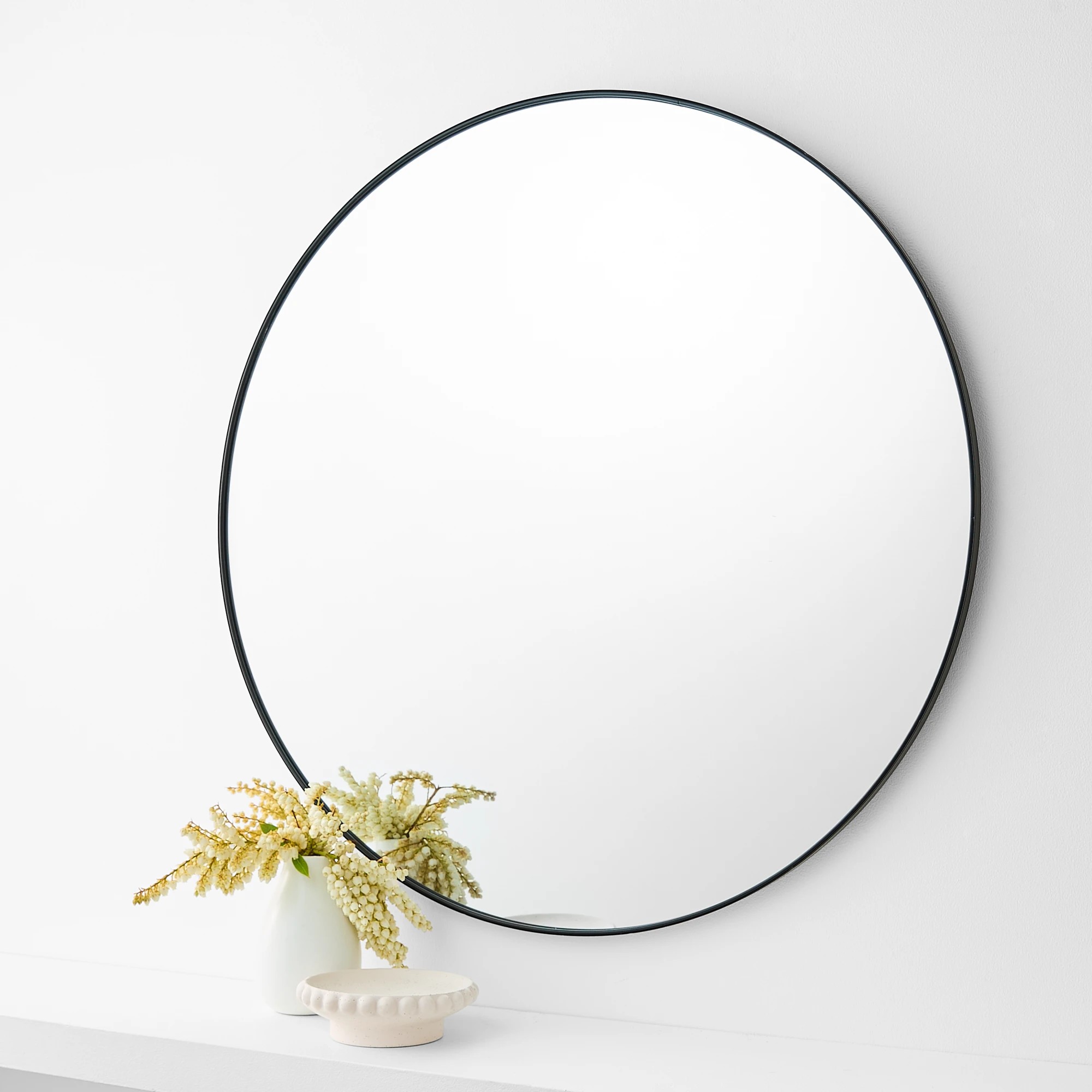 1 Large Round Mirror, 1 of 8
