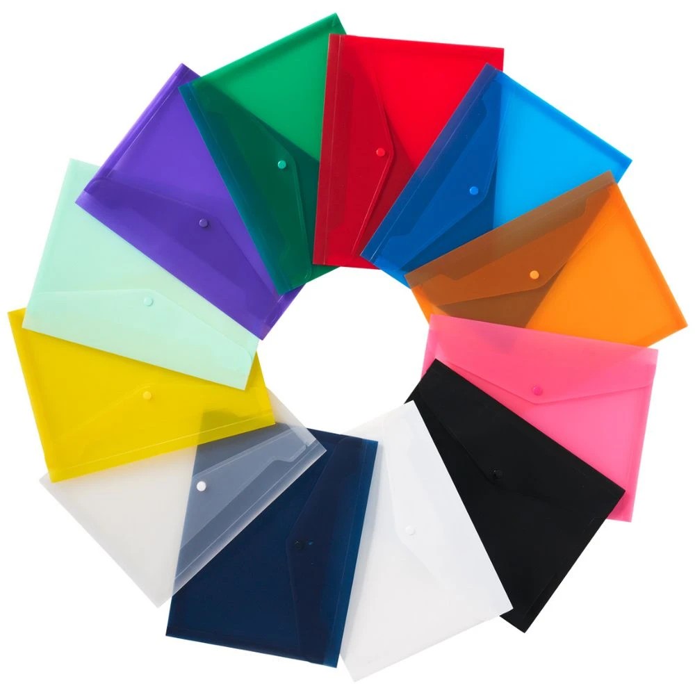 3 J.Burrows A4 Button Document Wallet Red, 3 of 5