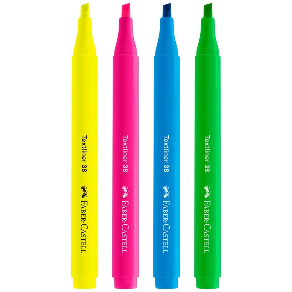 2 Faber-Castell Textliner 38 Highlighters Fluro Assorted 4 Pack, 2 of 7