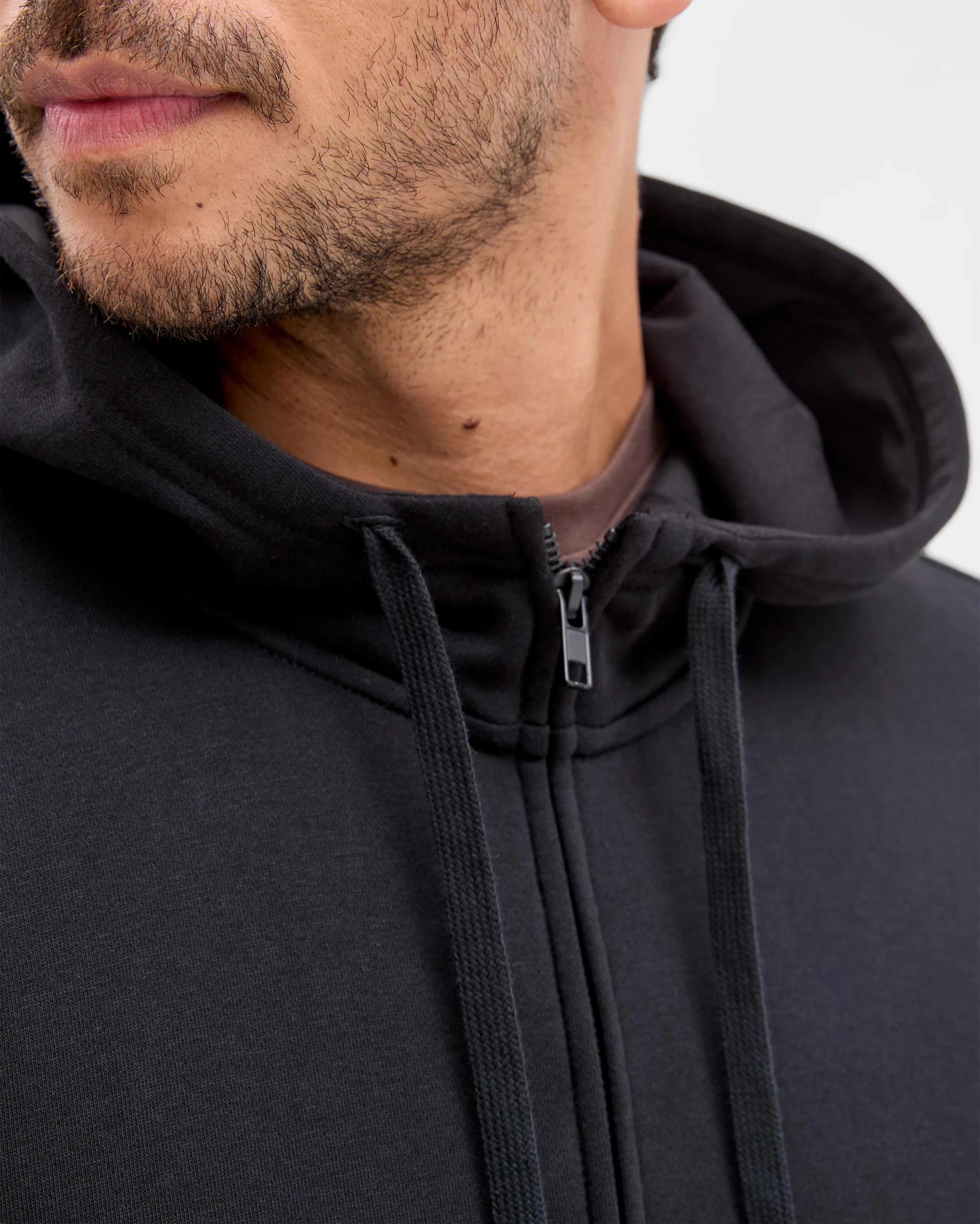 5 Target Man Australian Cotton Blend Zip Thru Hoodie BLACK, 5 of 5