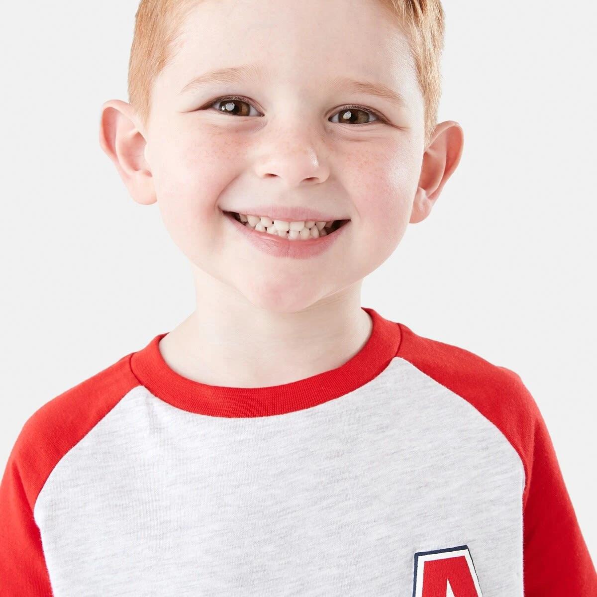 3 Printed Raglan Long Sleeve T-shirt Marl Ateam, 3 of 9