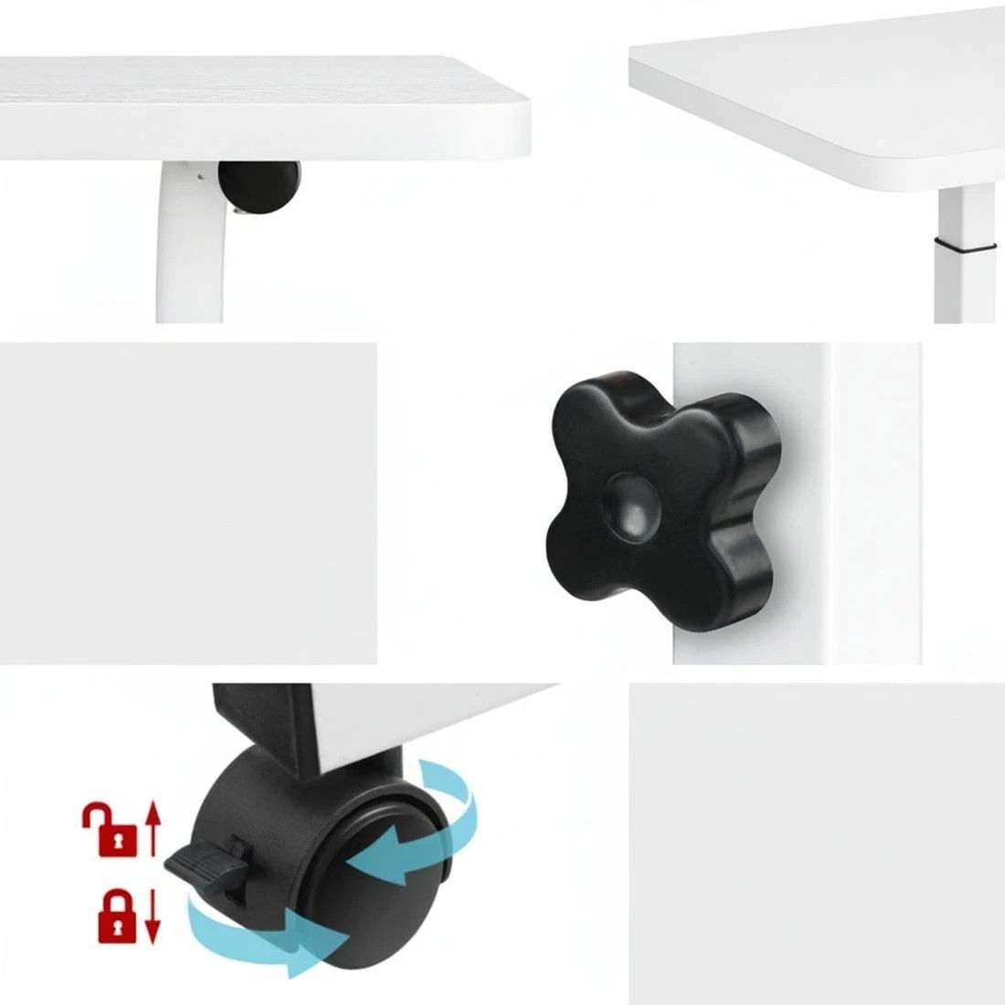 7 Artiss Laptop Desk Table Adjustable 60CM - White, 7 of 8