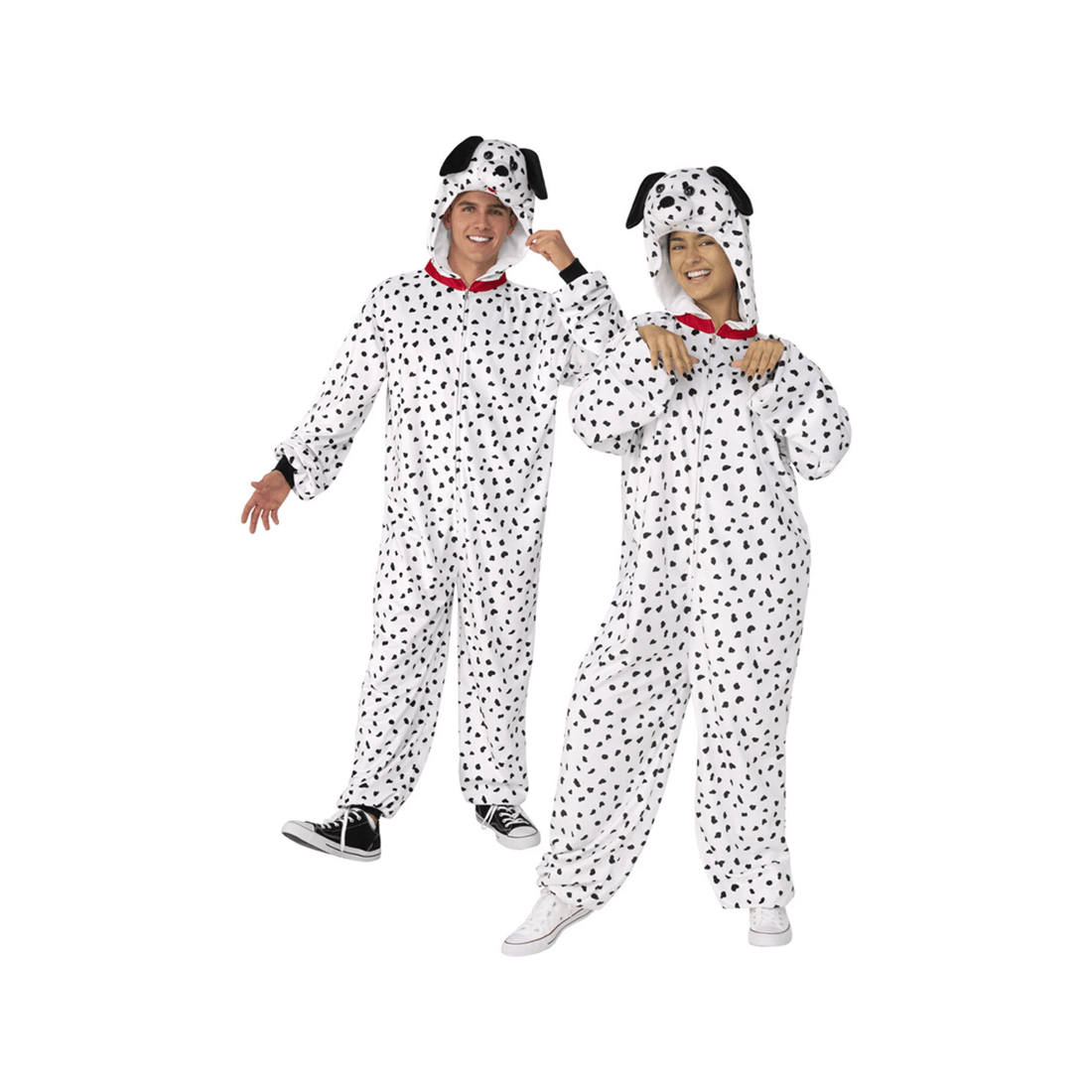 4 Rubies Dalmatian One Piece Costume Unisex Size S-m Plush Dog Outfit - Halloween Dress Up
 - White, 4 of 5