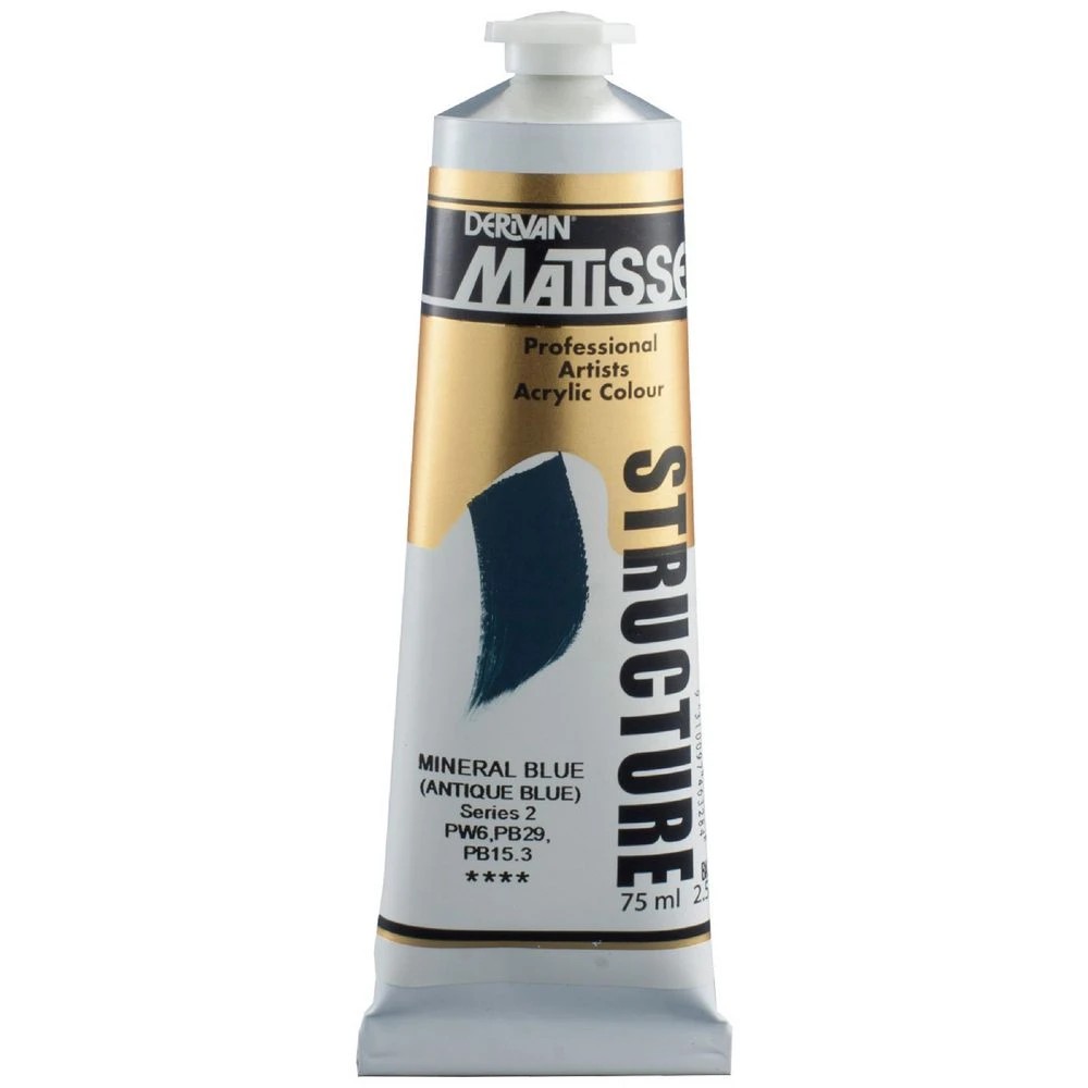 1 Derivan Matisse Structure Paint 75mL Mineral Blue S2, 1 of 2