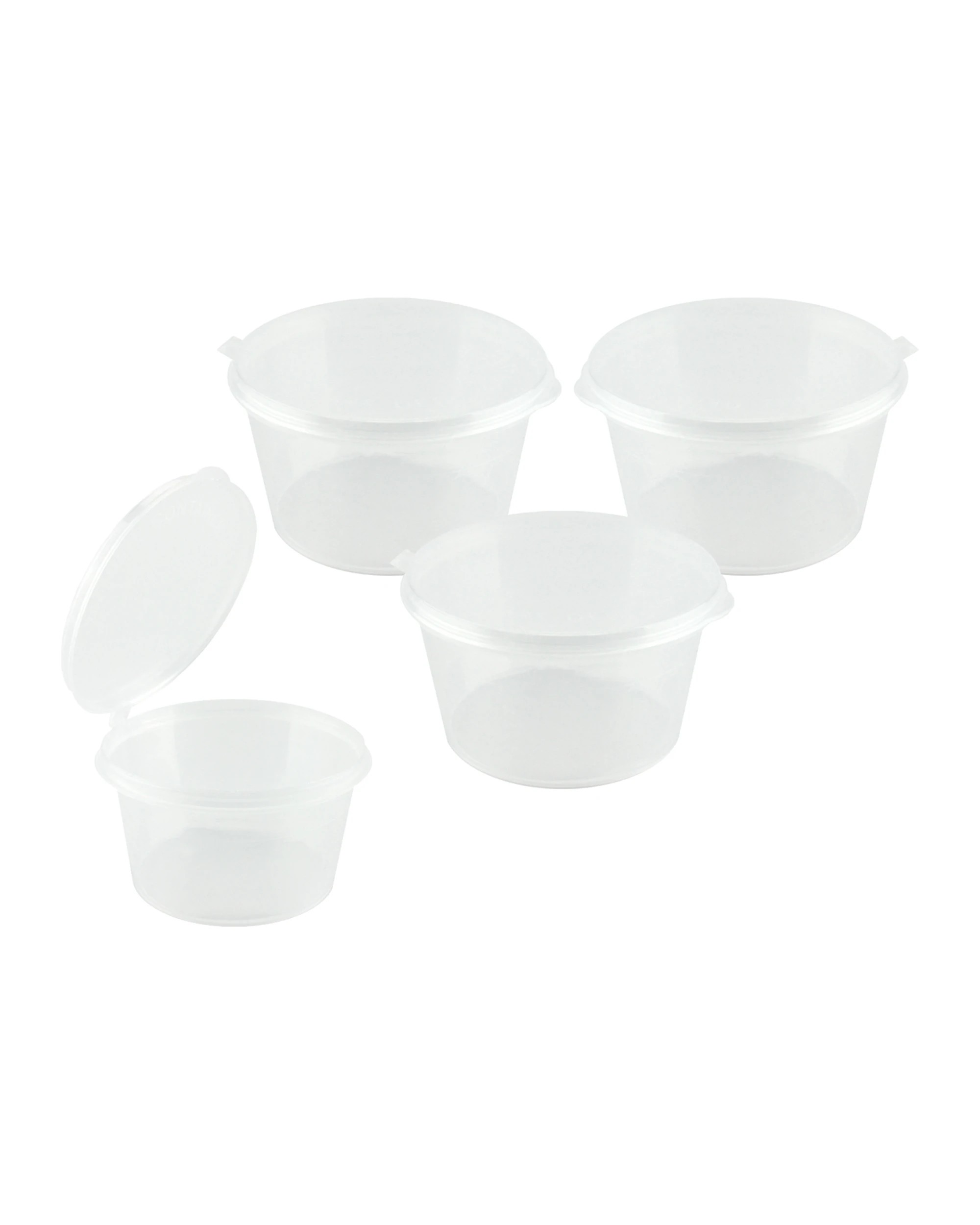 1 Spice Kitchen Sauce Containers with Hinged Lids 50ml Pack of 20 - Clear, 1 of 3