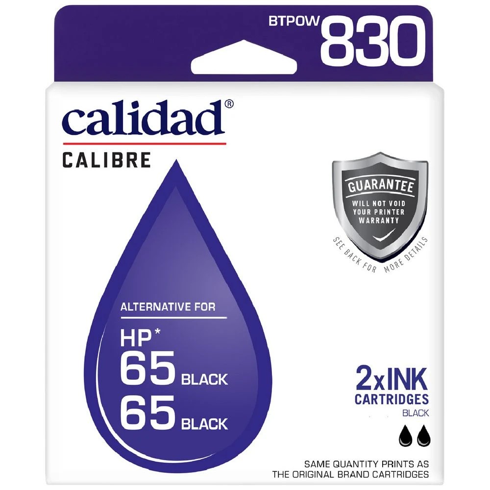 1 Calidad HP 65 Ink Cartridges Black Twin Pack, 1 of 7
