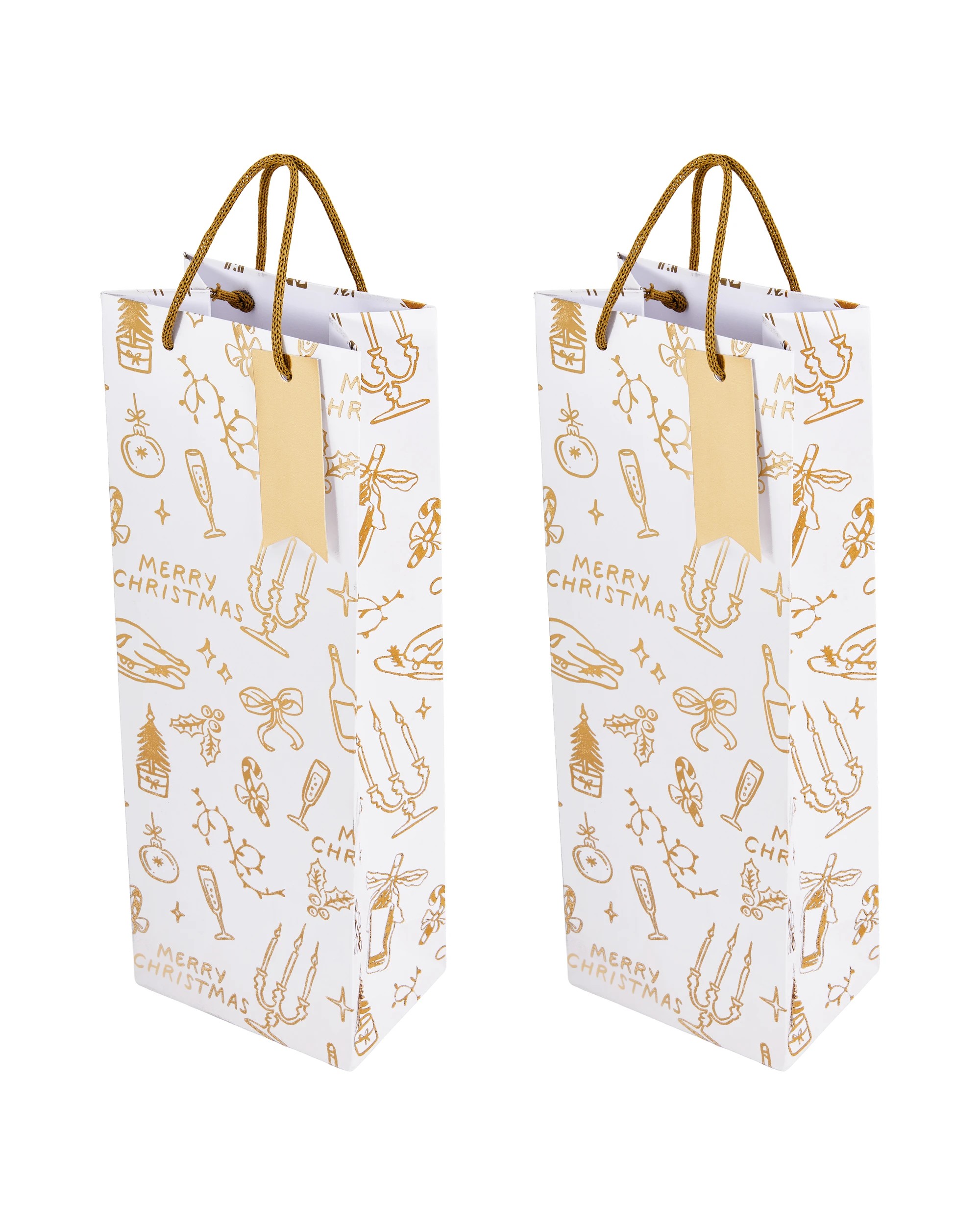 1 2 Pack Merry Icons Bottle Bags, 1 of 5