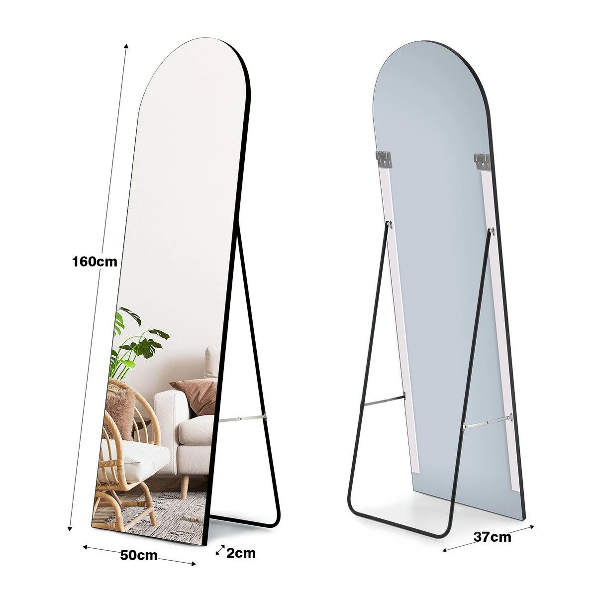 2 LUXSUITE Arch Full Length Mirror Body Free Standing Hanging Floor Leaning for Bedroom Hallway Removable Stand Aluminium, 2 of 7