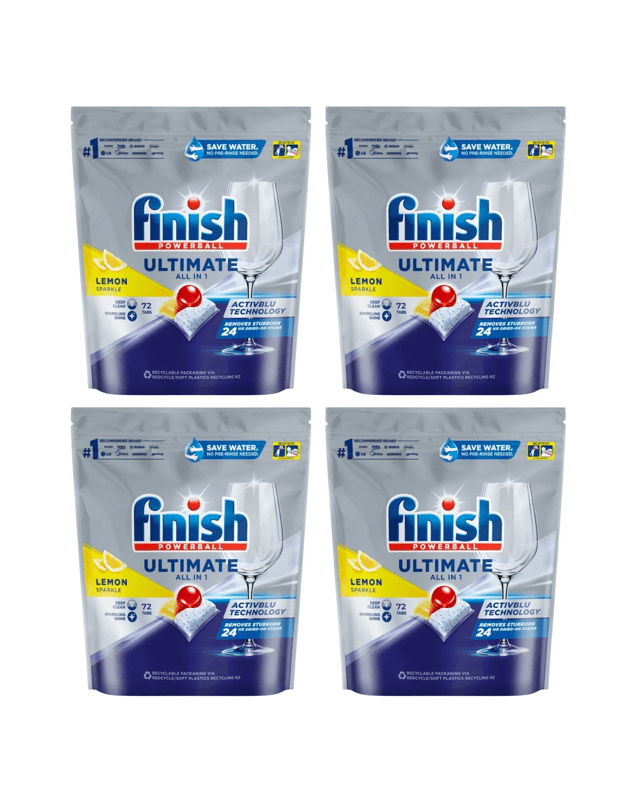 Finish All In 1 Lemon Sparkle Dishwashing Tablets 72 Pac