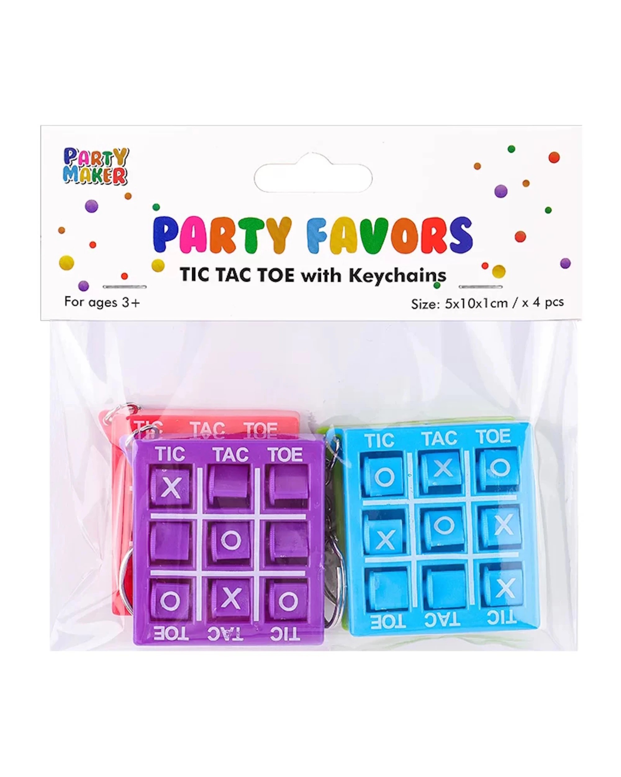 4 Partyrama Tic Tac Toe Keyrings Pack of 4, 4 of 4