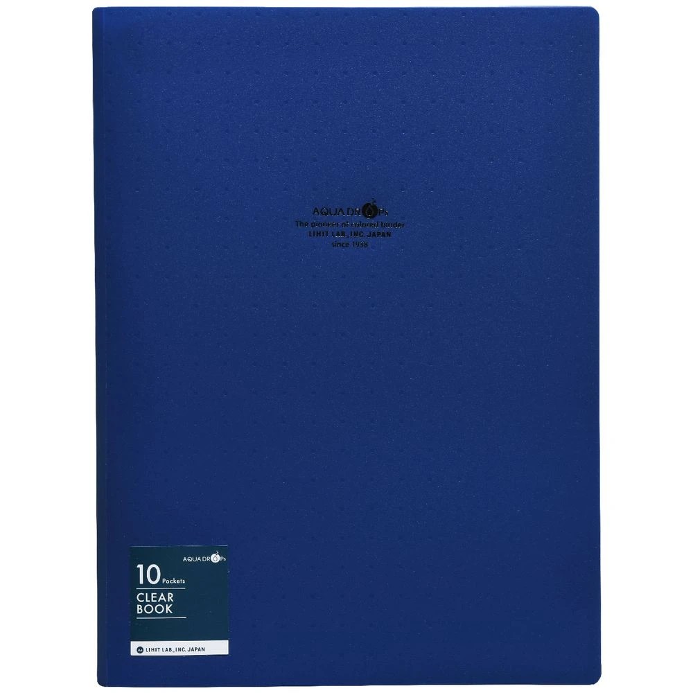 2 Aqua Drops Display Book A4 10 Pockets Vivid Navy, 2 of 4