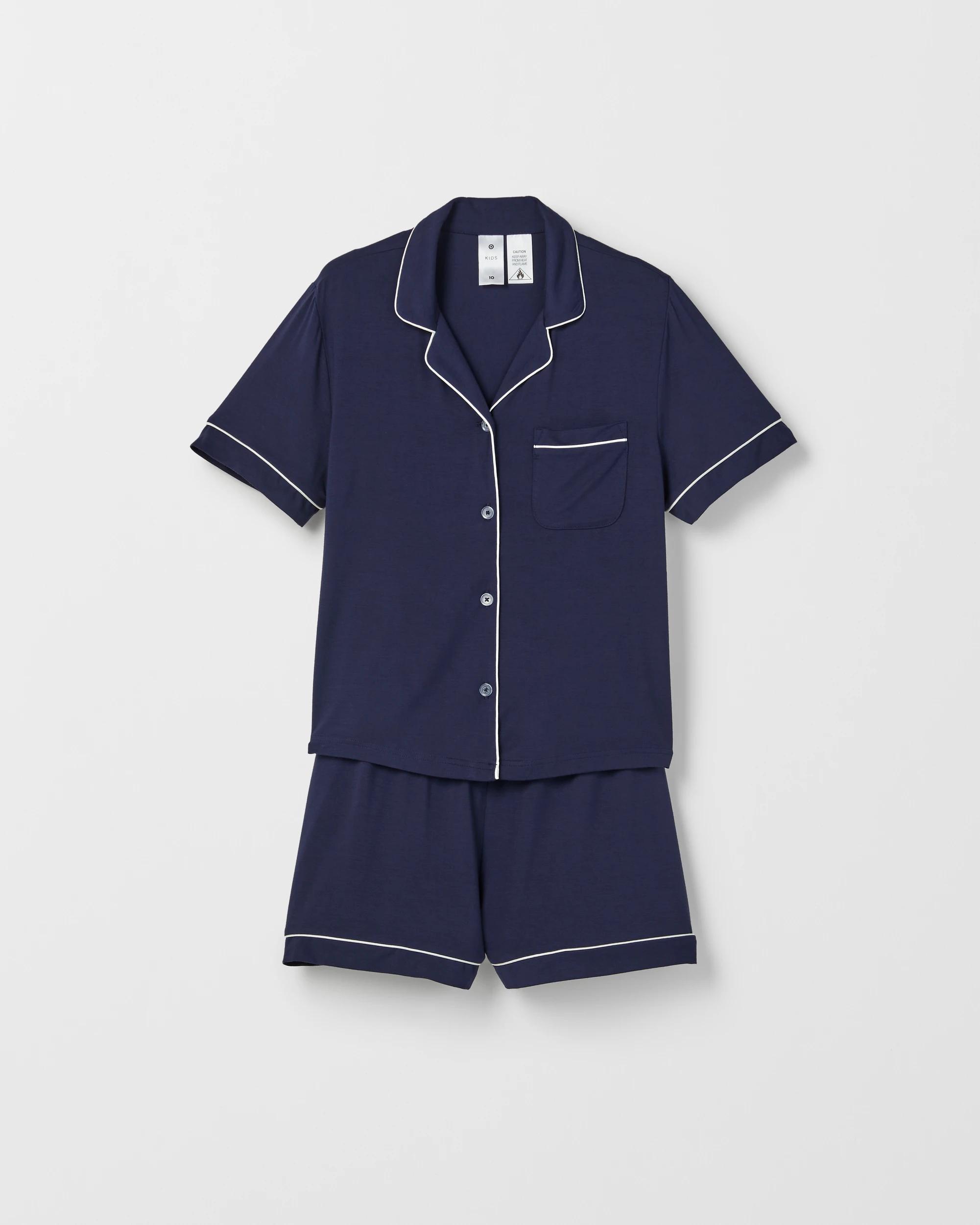 5 Target Kids Older Girls Bamboo Rich Button Through Pyjama Set NAVY, 5 of 7