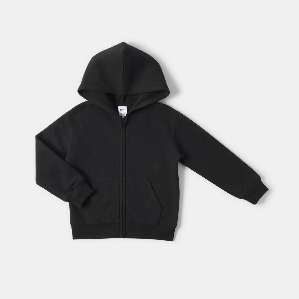9 Plain Zip Through Hoodie Black, 9 of 10