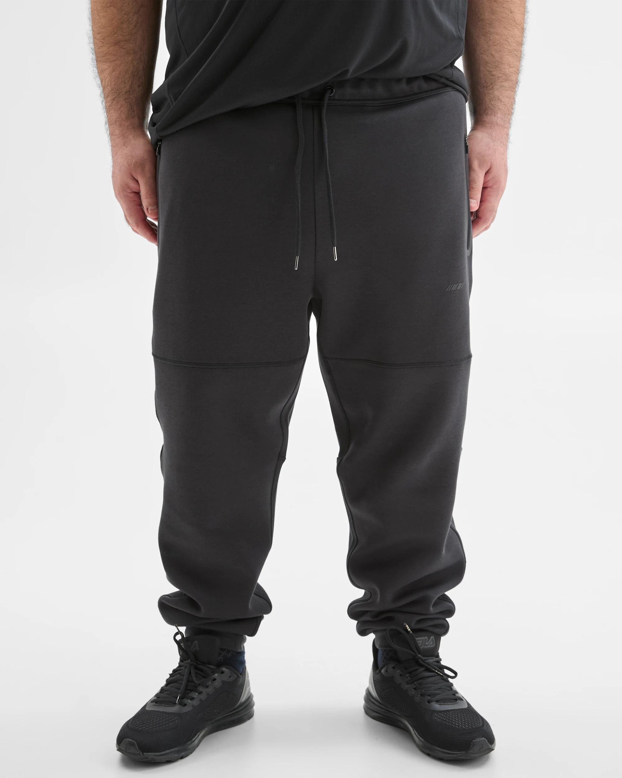 3 Target Man Plus Plus Size Australian Cotton Blend Active Scuba Trackpants BLACK, 3 of 5