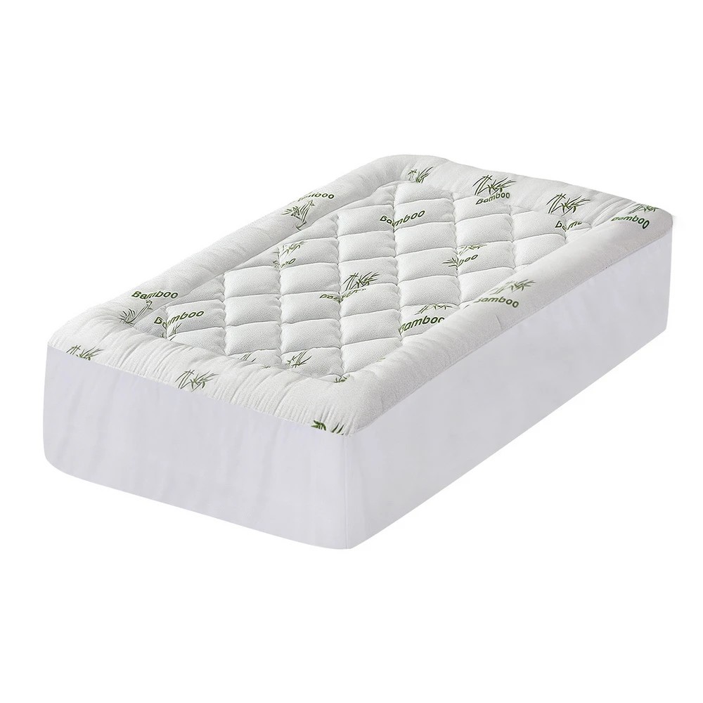 1 Giselle Mattress Topper 5cm Pillowtop toppers Bamboo King Single - White, 1 of 9
