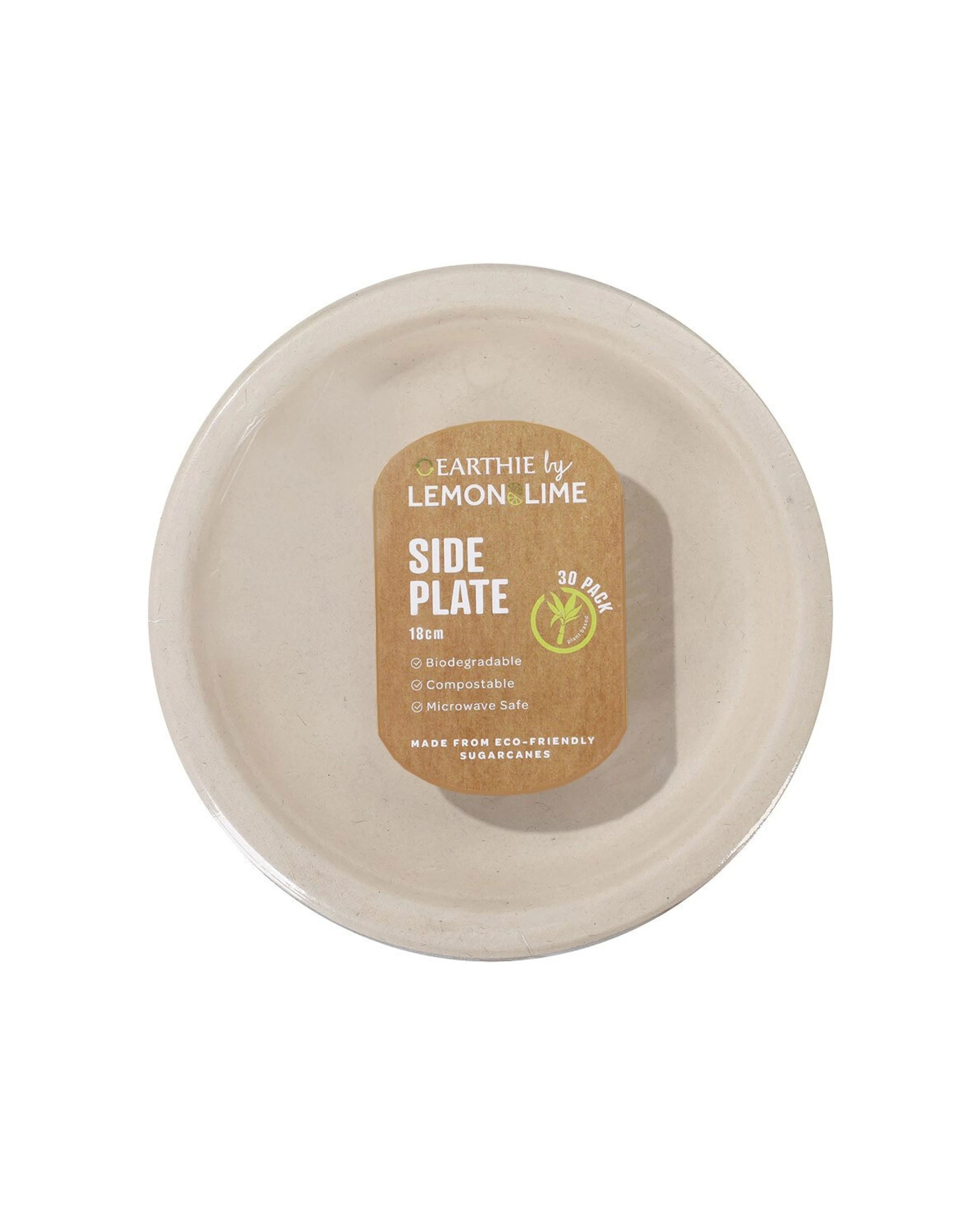 1 30pc Lemon & Lime Eco-friendly/biodegradable Disposable 18cm Side Plate Natural
 - Natural, 1 of 3