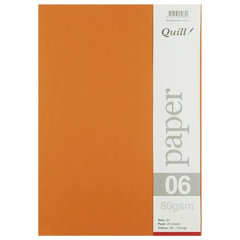 3 Quill A4 80gsm Paper Orange 25 Pack, 3 of 3