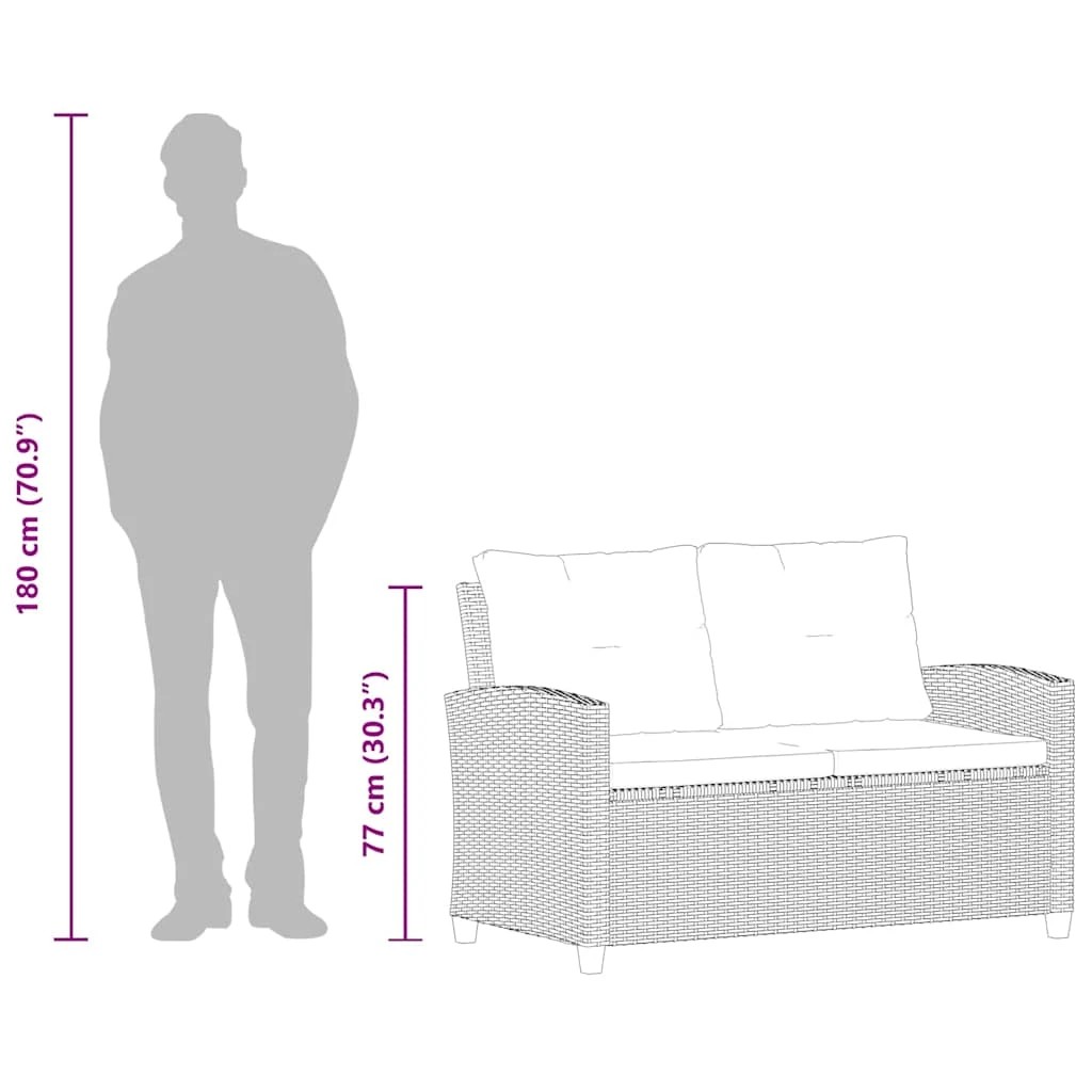 8 vidaXL Garden sofa Light Weight - Black, 8 of 8