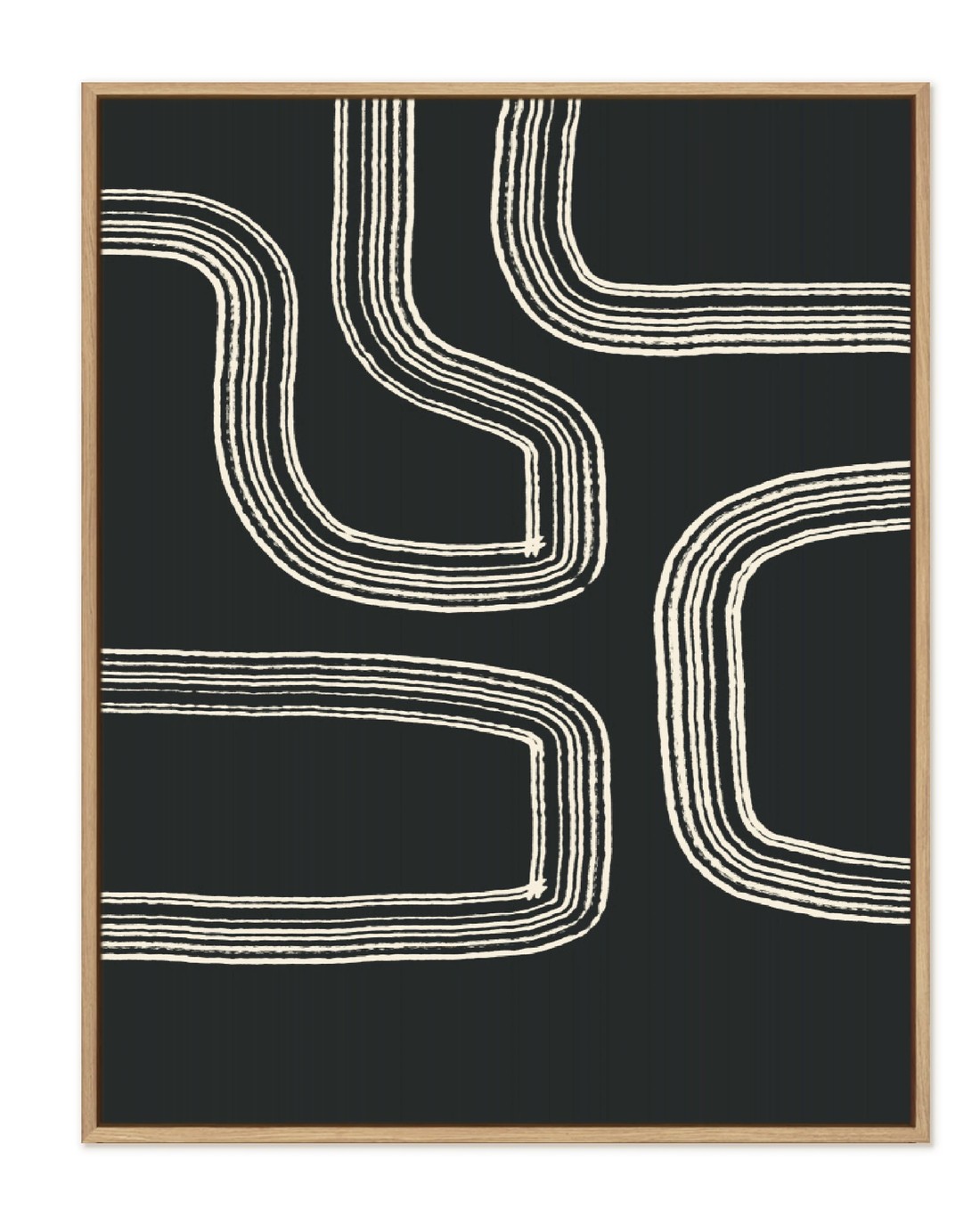 The Wall Art Warehouse - Bold Curved Lines - Stretched Framed Canvas ...
