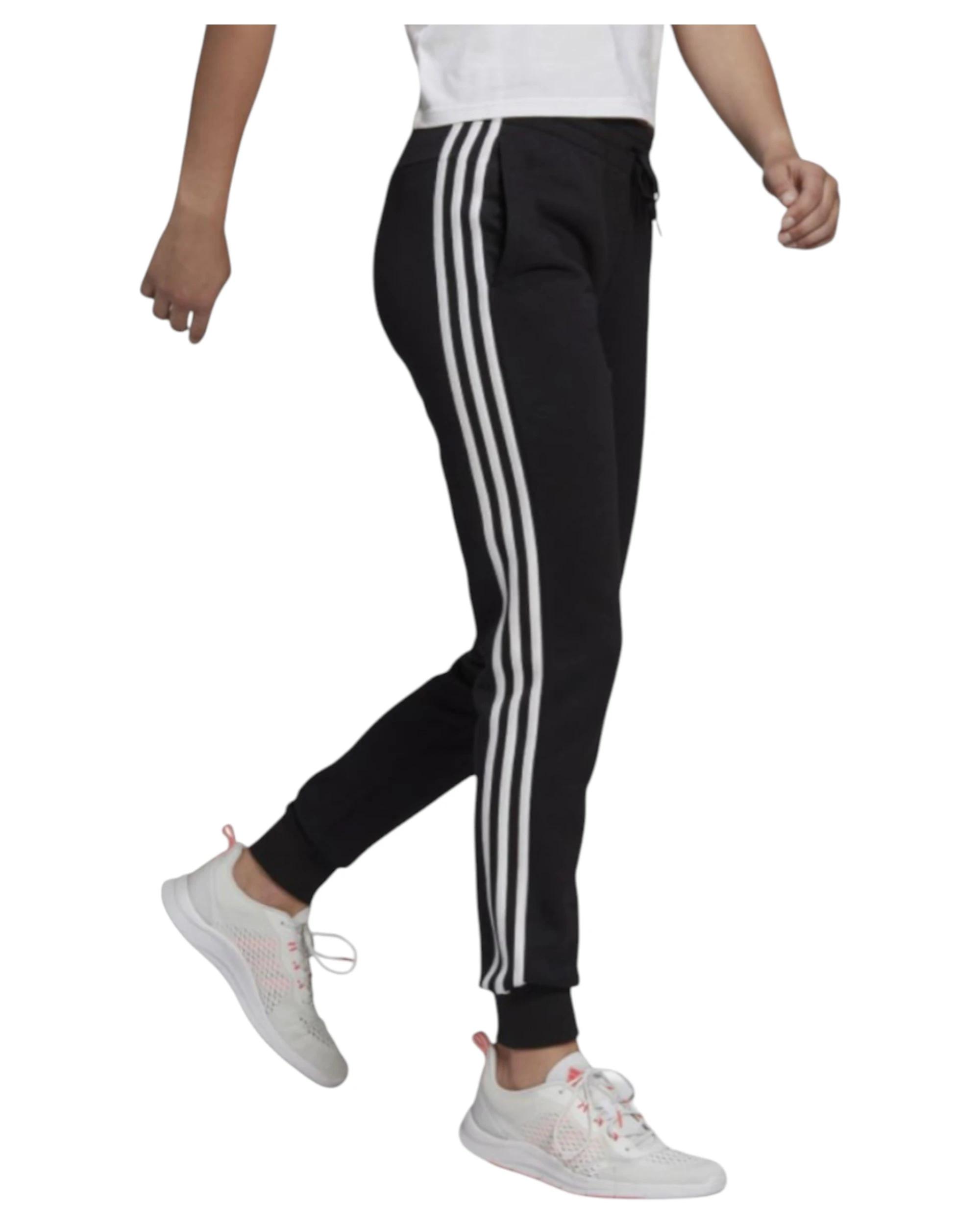 2 Adidas 2 Pack Womens Essentials French Terry Logo 3-Stripes Pants BLACK, 2 of 7