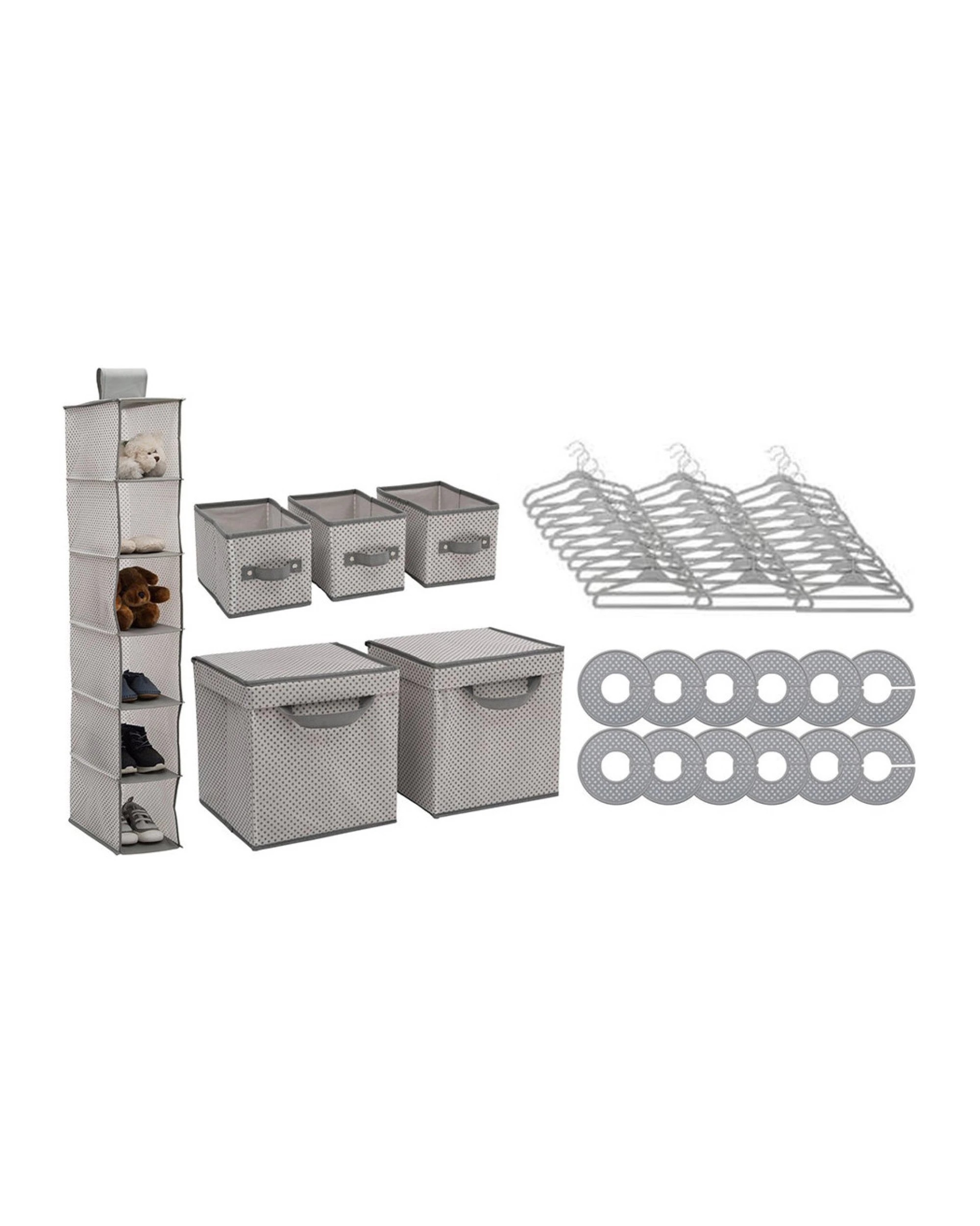 1 Delta Children 48 Piece Nursery Storage Set - Grey, 1 of 5