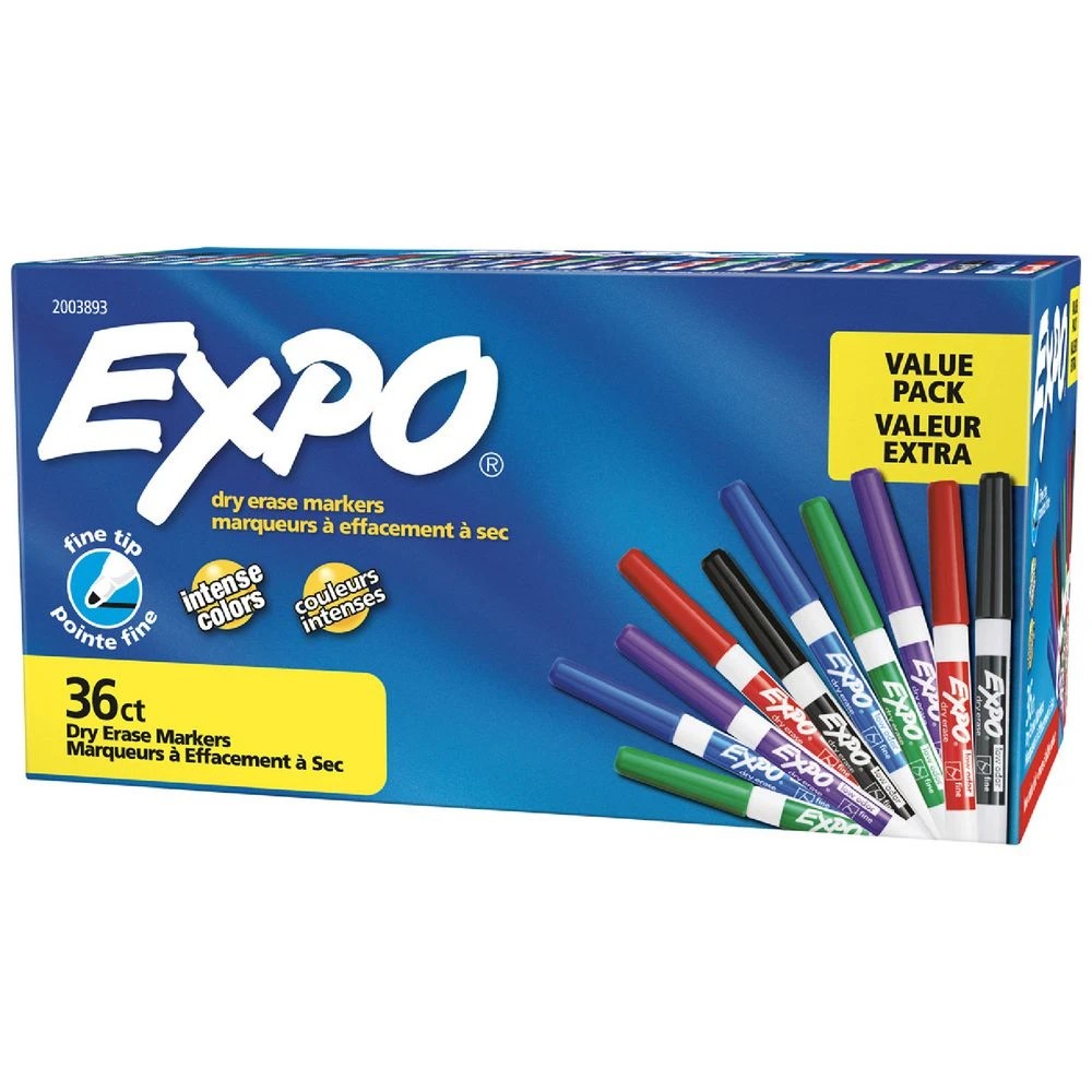 1 Expo Whiteboard Markers Fine Bullet Assorted 36 Pack, 1 of 3