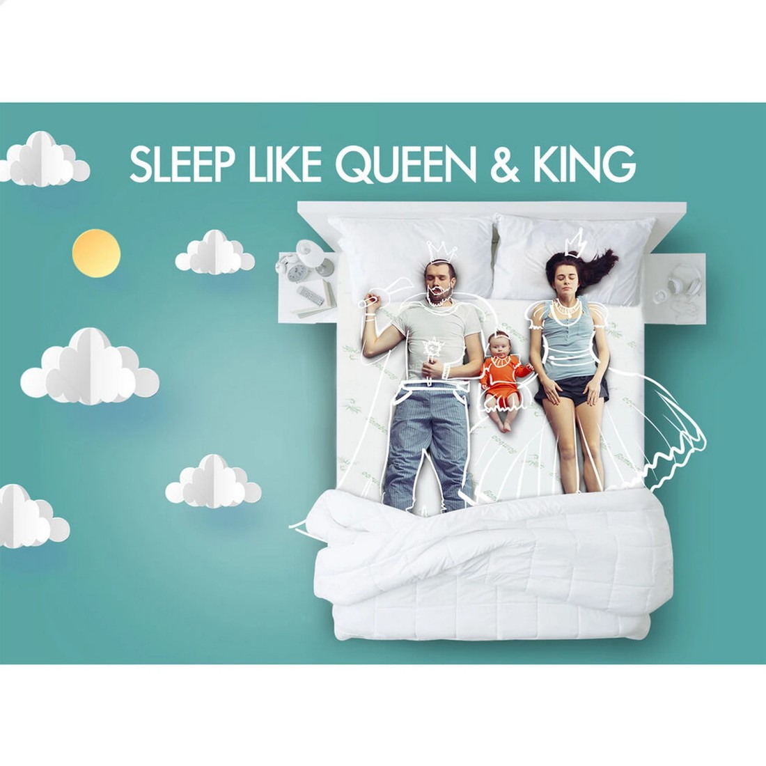 4 Starry Eucalypt Memory Foam Mattress Topper Airflow Cool Gel Bamboo 10cm, 4 of 10