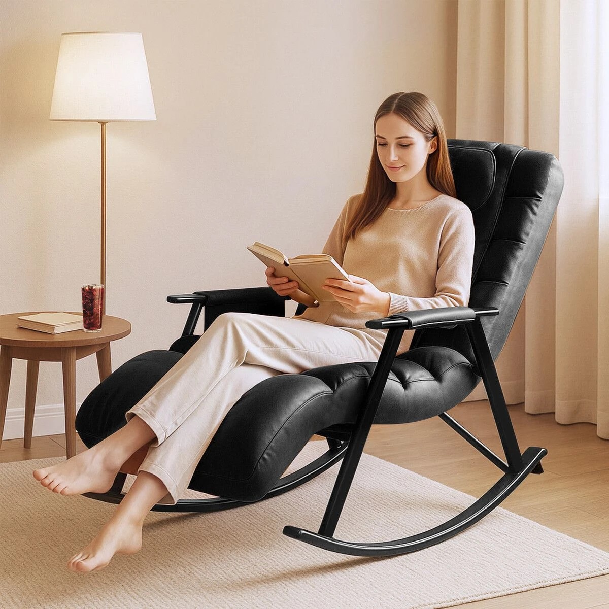 2 HOMASA Heated Rocking Massage Chair Recliner, 2 of 5