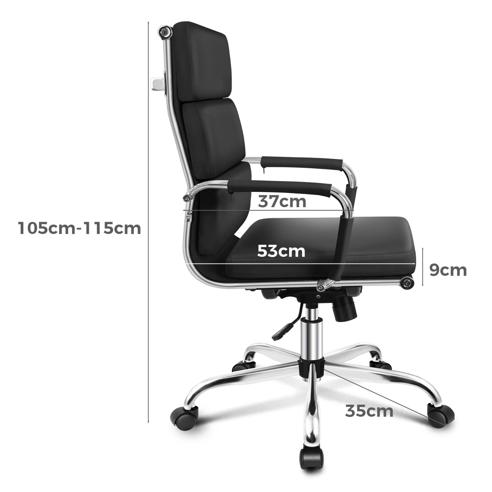 8 Alfordson Office Chair Ergonomic Paddings Executive Computer Work Seat High Back - Black, 8 of 8