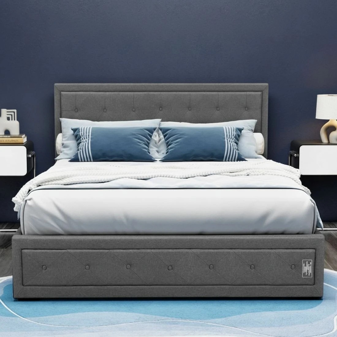 5 Artiss Bed Frame Queen Size Gas Lift  TIYO - Grey, 5 of 6