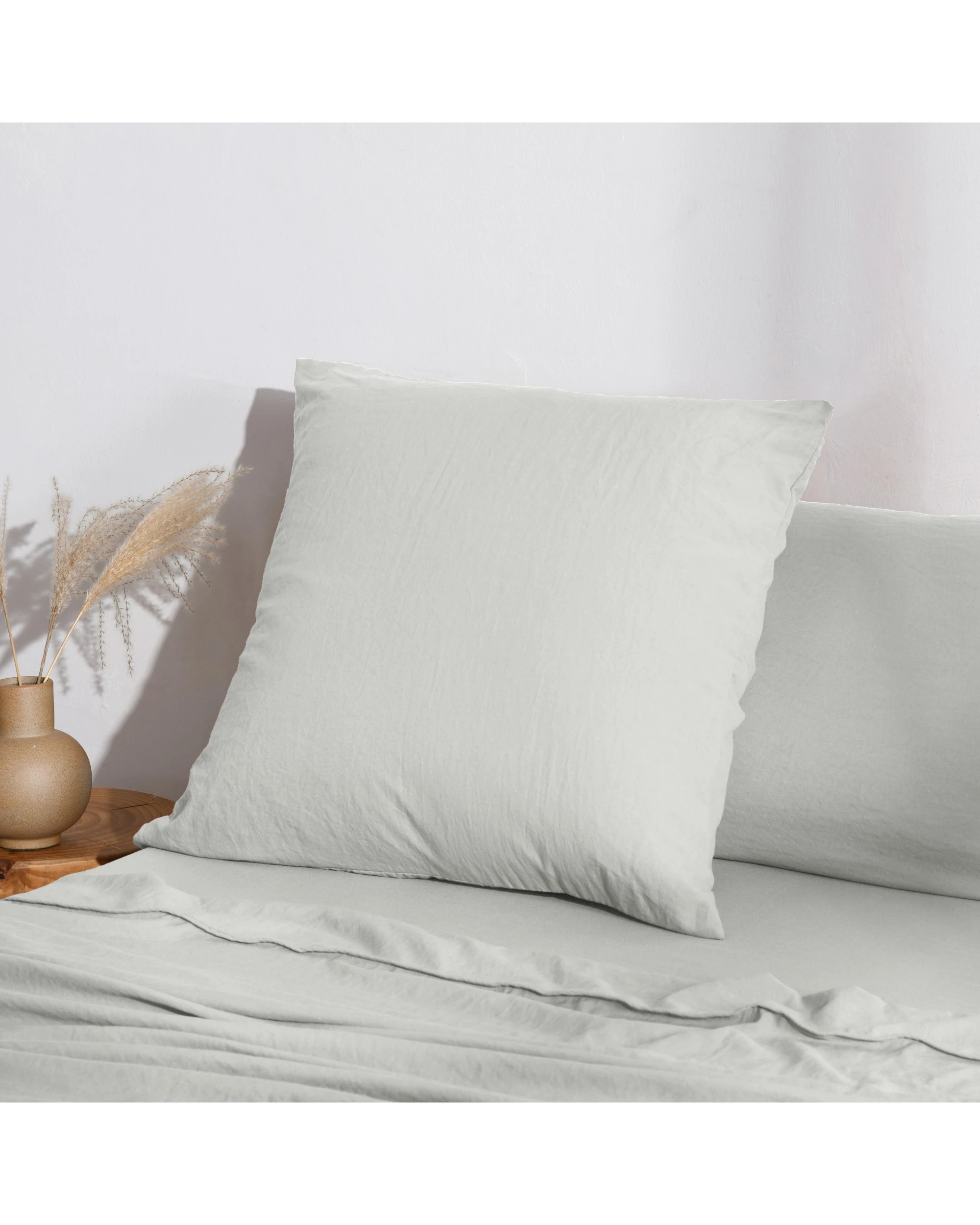 2 Dreamaker Superfine Washed Microfibre European Pillowcase - Dove Grey, 2 of 3