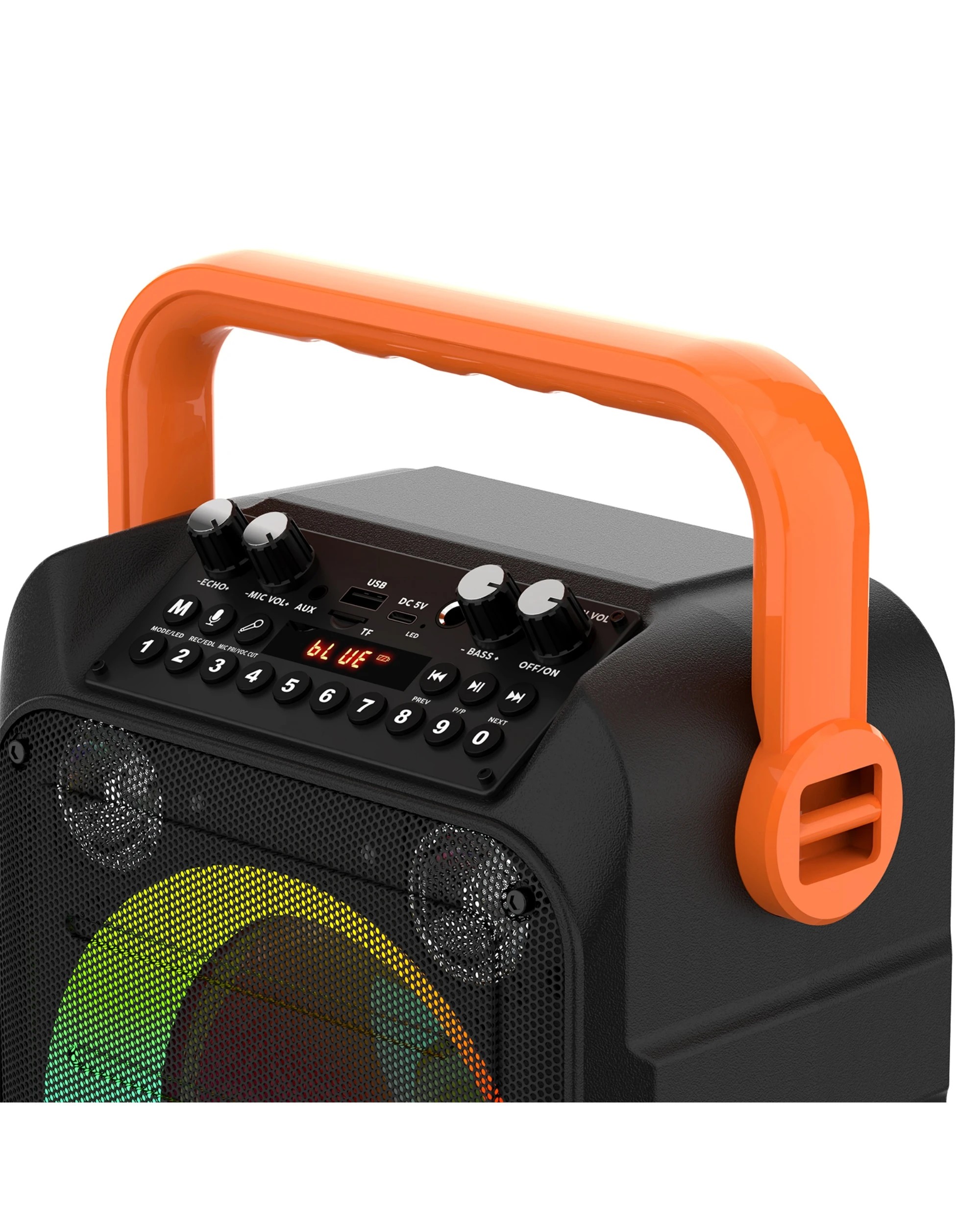 3 Advwin Karaoke Machine with 2 Wireless Microphones - Orange, 3 of 8