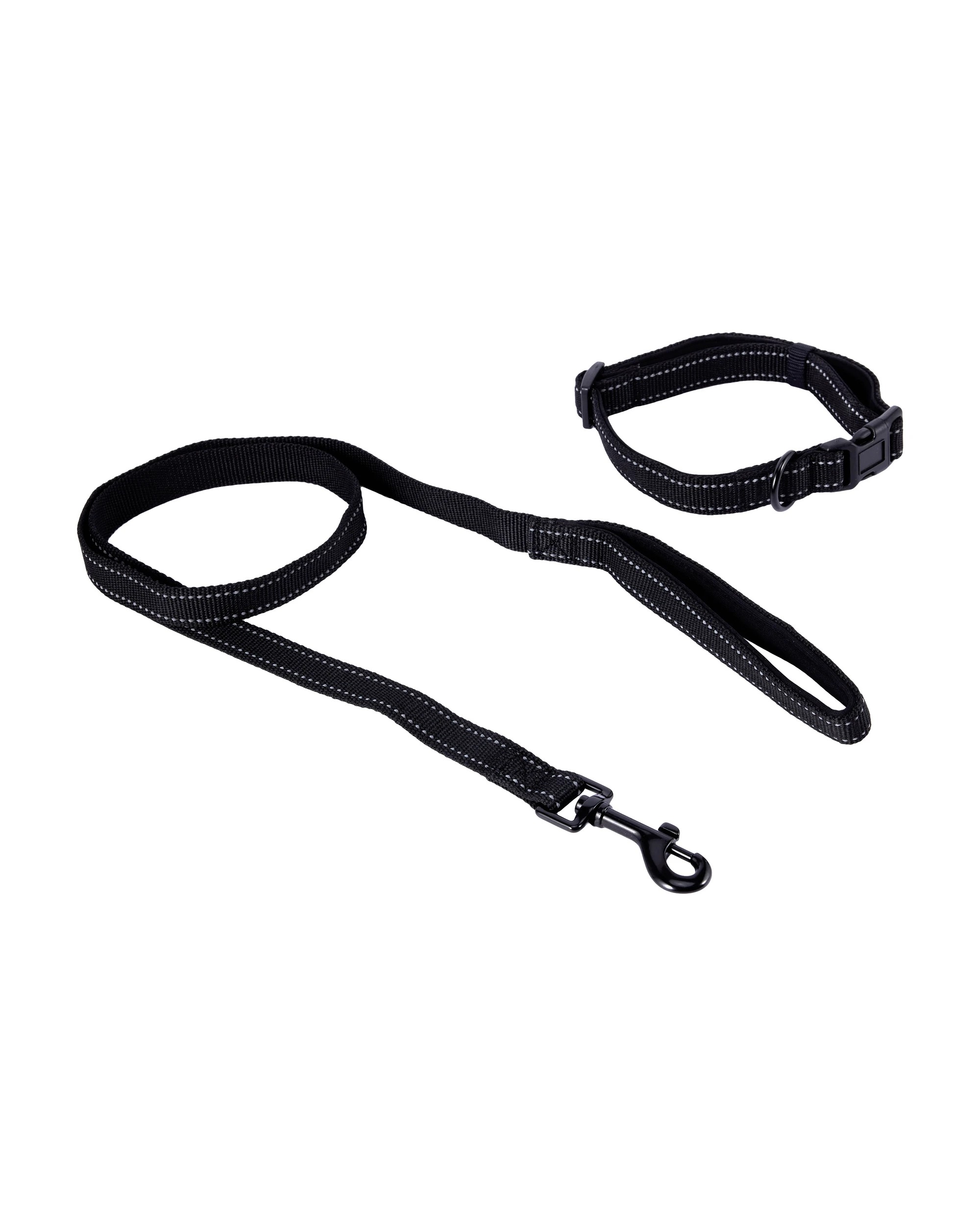 1 Black Reflective Collar and Lead Set - Medium, 1 of 4