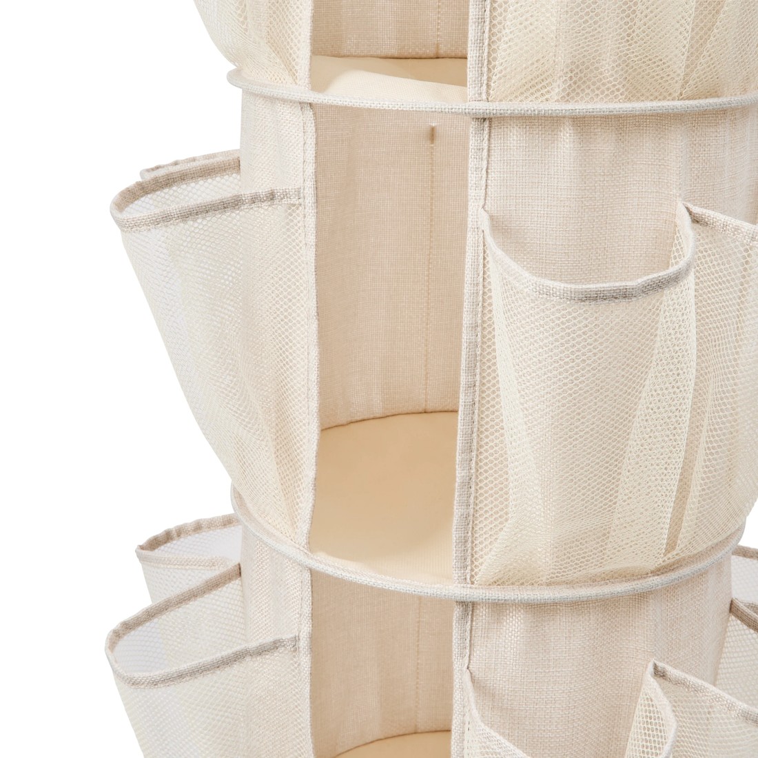 7 Linen Look Wardrobe Shoe Storage - Beige, 7 of 9