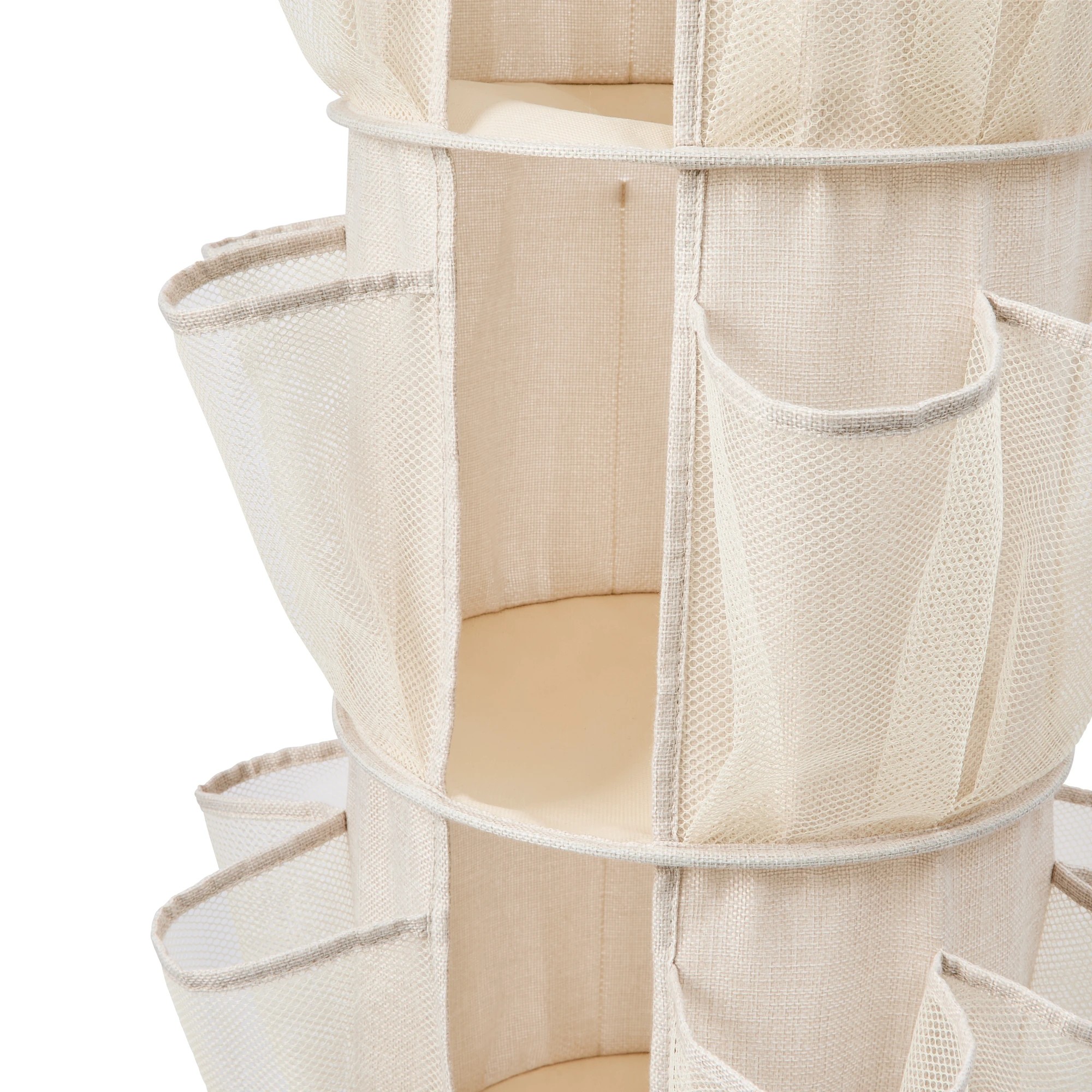 7 Linen Look Wardrobe Shoe Storage - Beige, 7 of 9